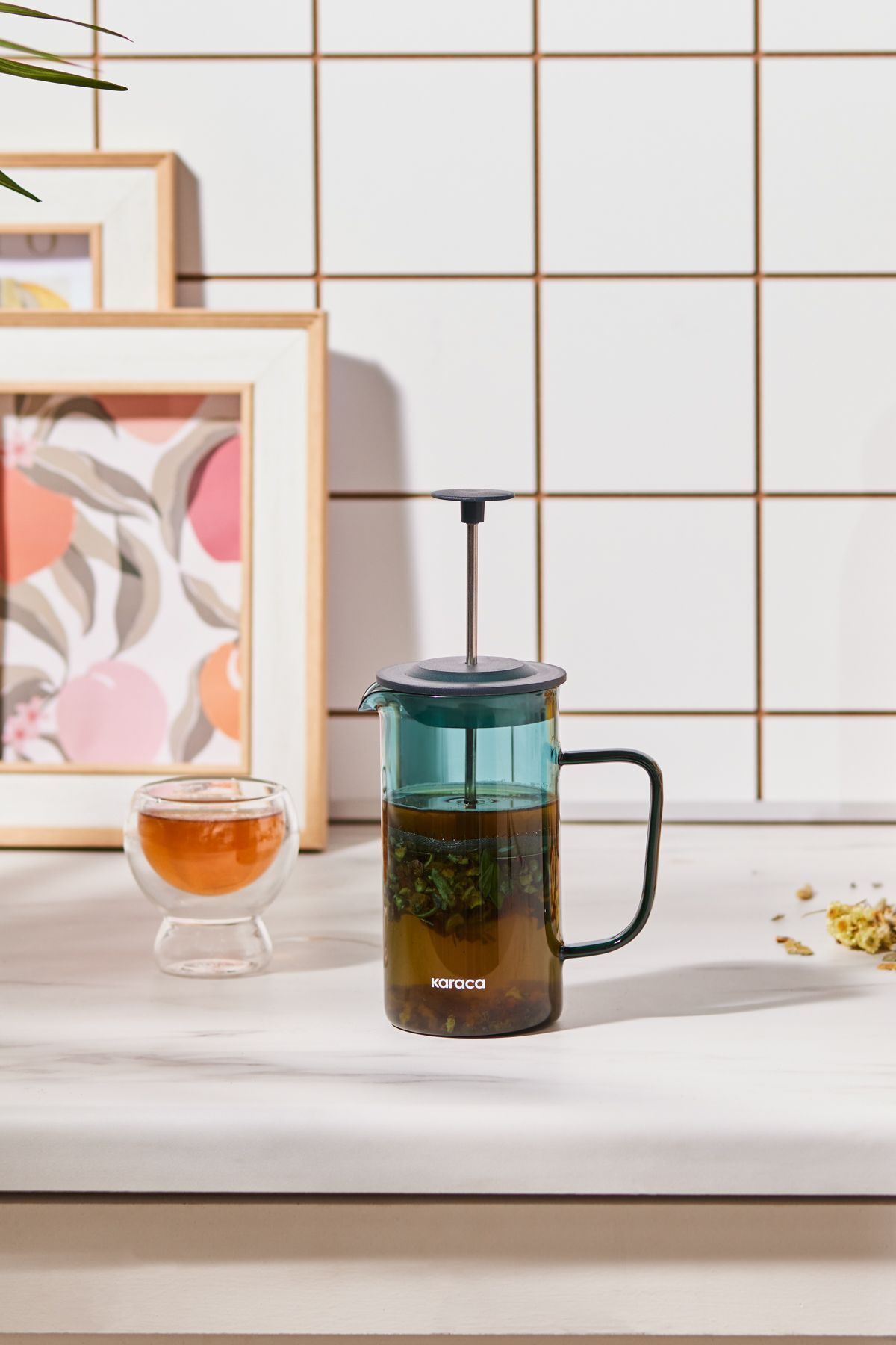 Karaca Valentina Borosilikat Cam French Press 350 ml Green