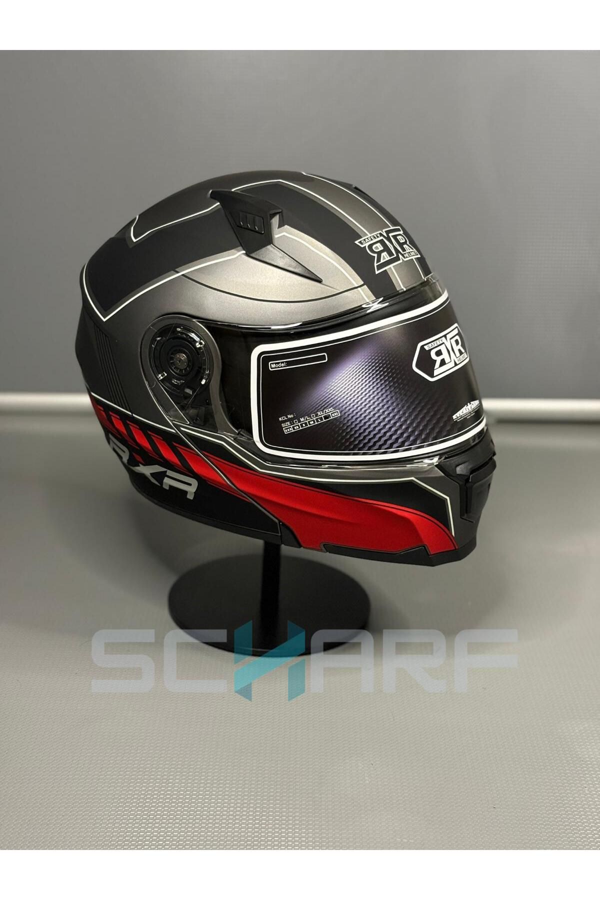 scharf RXR HELMETS JK-908 Güneş Vizörlü Çene Açılır Kask