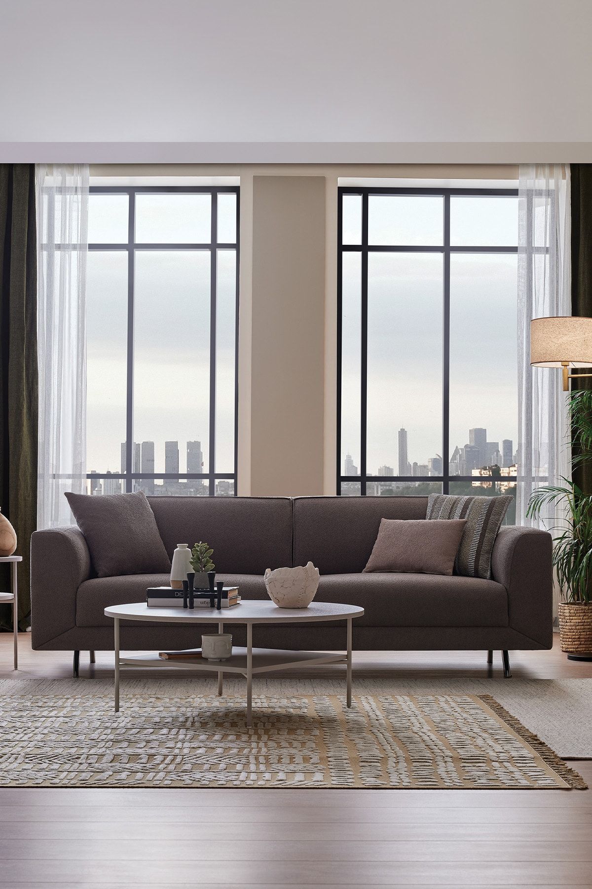 Enza Home Basel 3'lü Yataklı Koltuk - Vizon