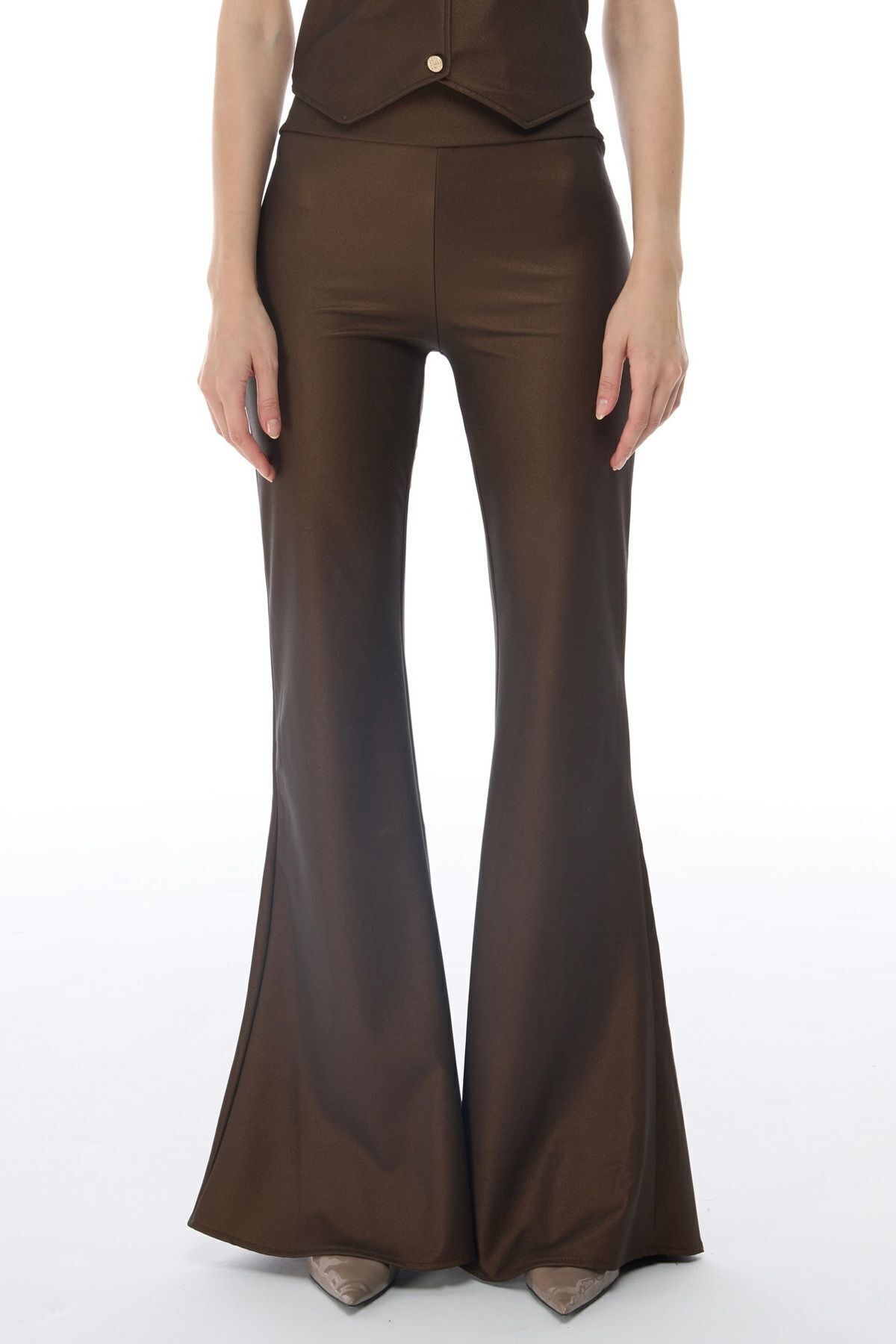 Deep Design Adriana Camel Ispanyol Paça Tayt Pantolon