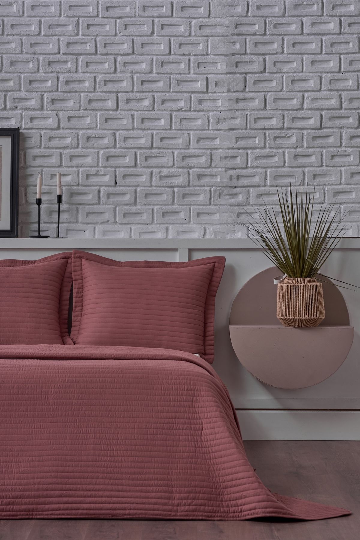 Doqu Home Otto Yatak Örtüsü Tek Kişilik - Bordo