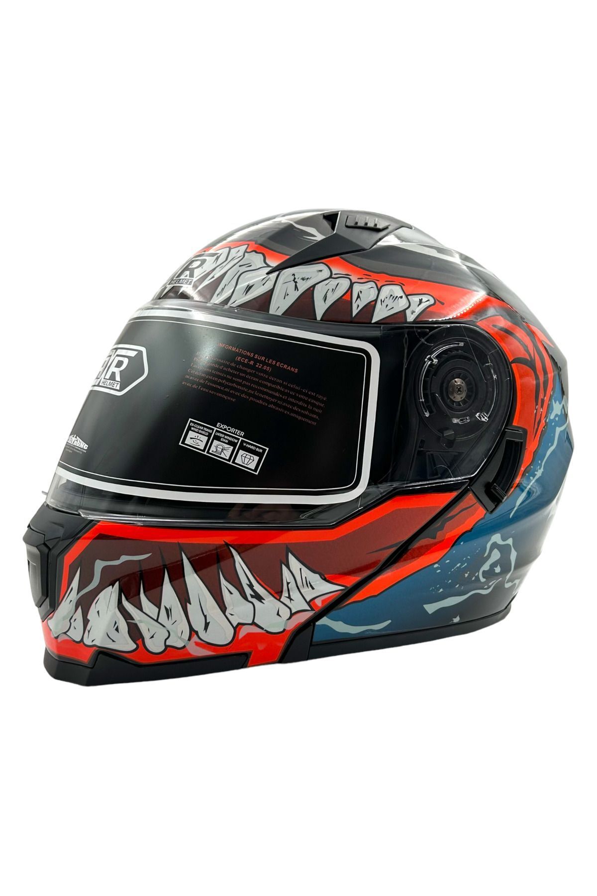 JK Kask Çene Açılır Venom Fosforlu Turuncu JK-908