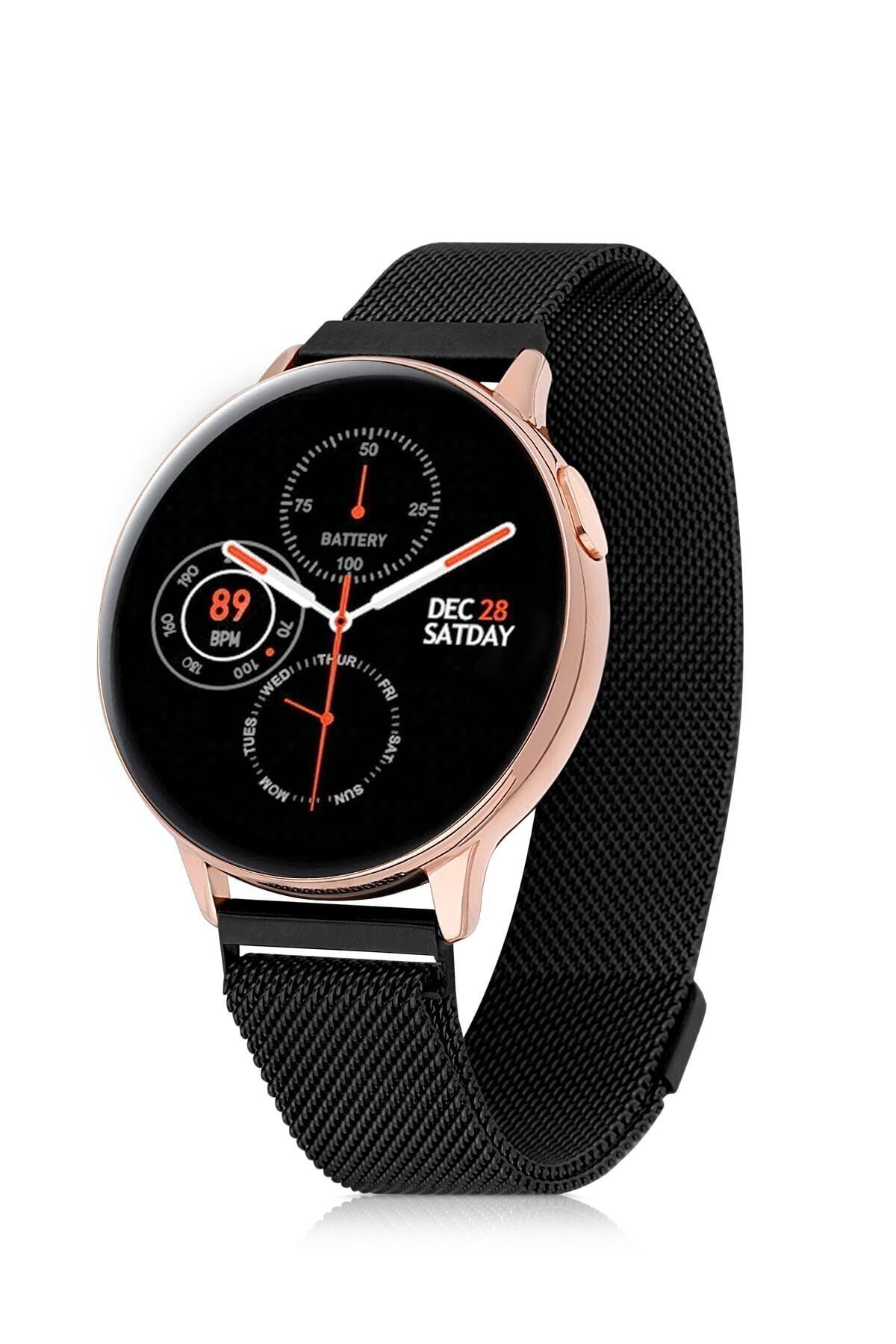 Leerybee Woom Watch - Ios Android S20 Siyah Bronz Akıllı Saat Nabız Adım Uyku Tansiyon