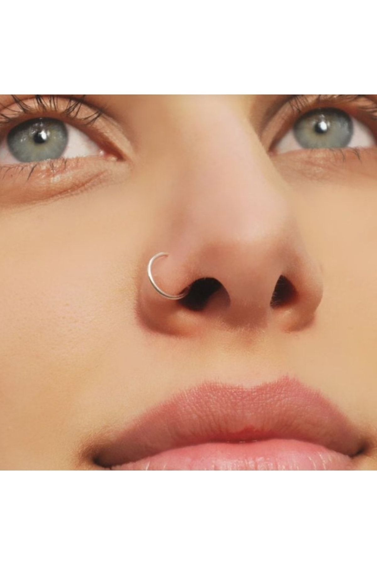 Heppii Cerrahi Çelik 8 Mm Silver Renk Çelik Halka Burun Piercing Halka Hızma