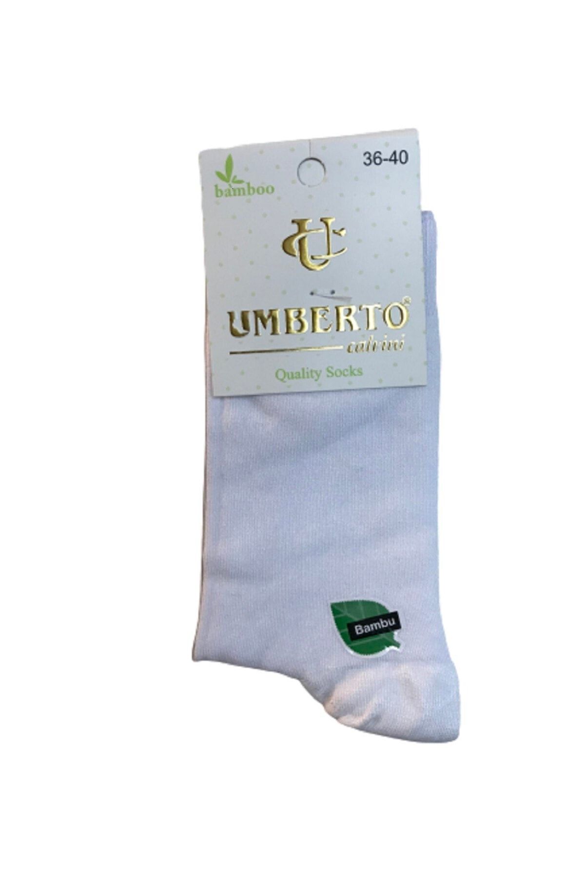 Umberto Kadın Beyaz Bambu Dikişsiz Çorap 2 Çift