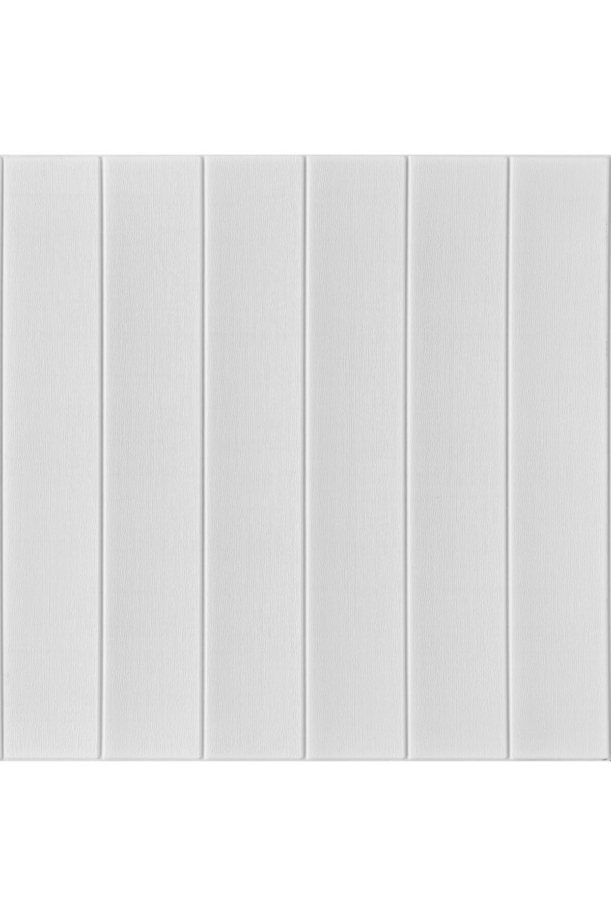 Renkli Duvarlar Nw43 Kendinden Yapışkanlı Beyaz Ahşap Kendinden Yapışkanlı Esnek Duvar Paneli 70x77 cm 6 Adet