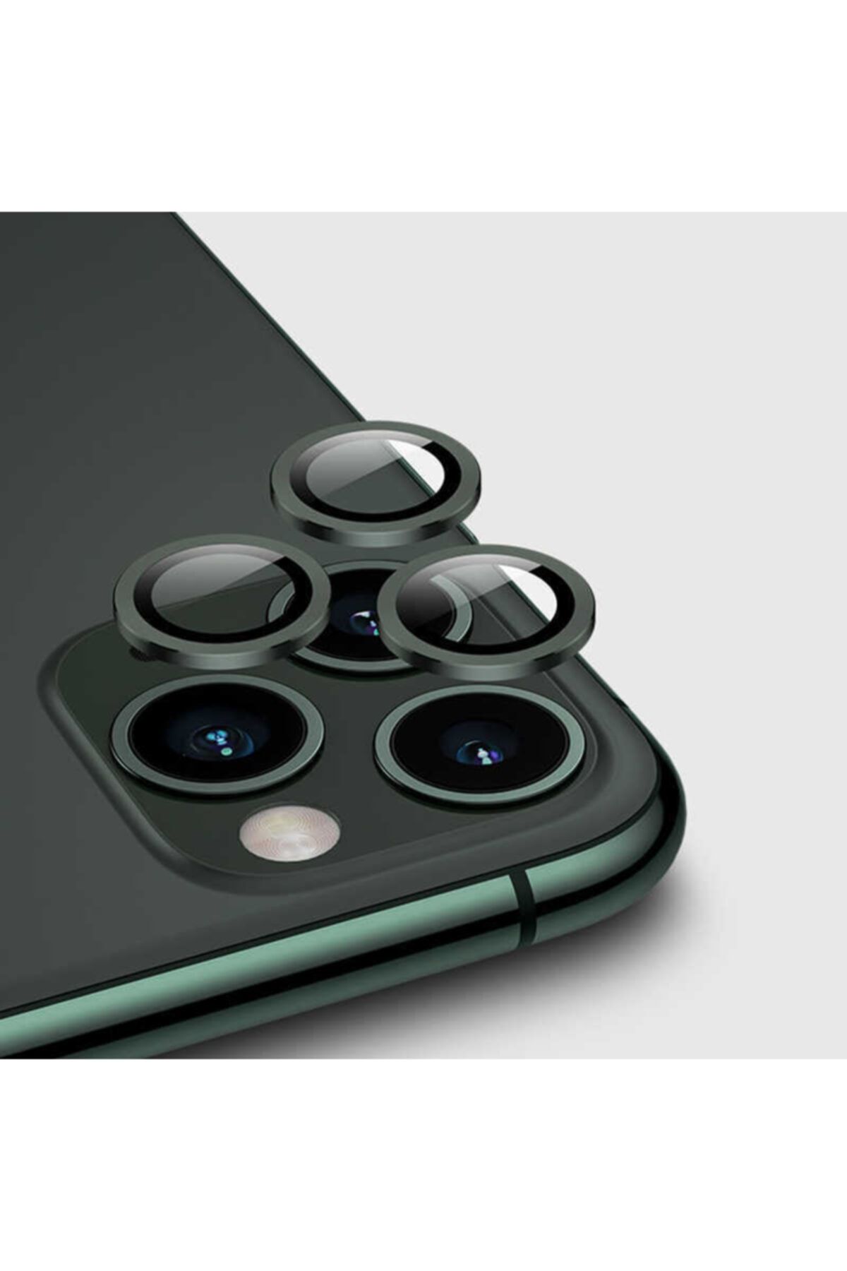 Genel Markalar Apple Iphone 11 Pro Max Uyumlu Cl-02 Kamera Lens Koruyucu (koyu Yeşil)