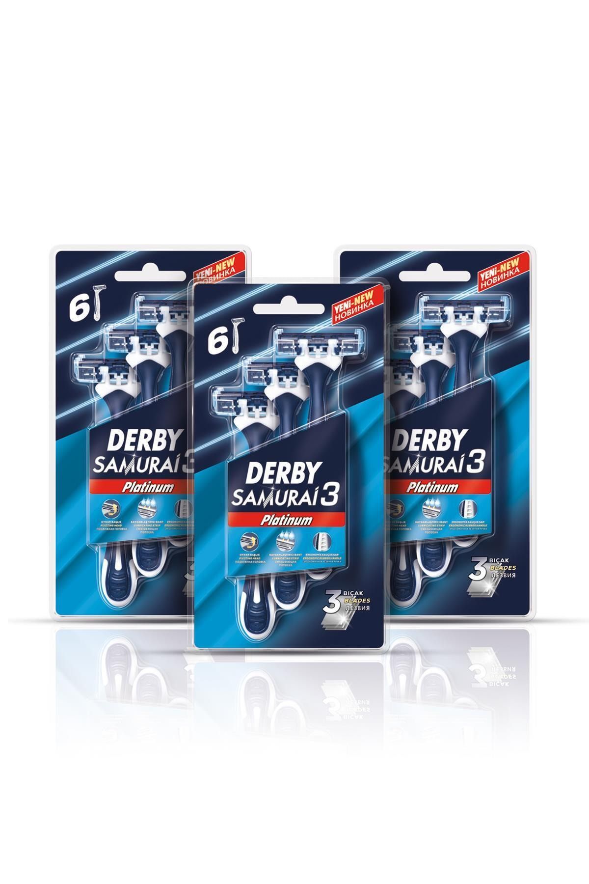 Derby Samurai 3 Platinum 6'lı Blister (3 Paket)
