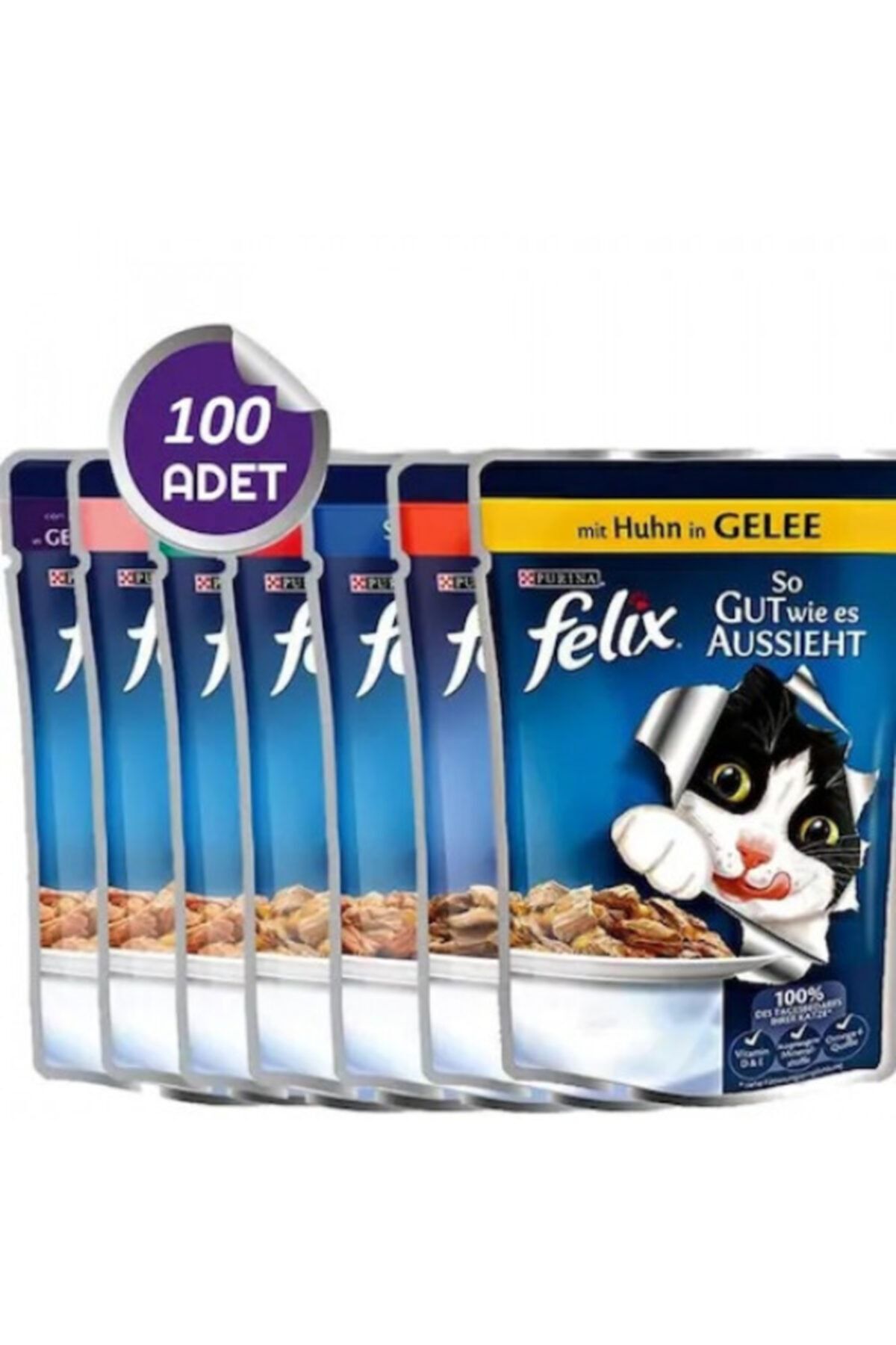 Nestle Felix Purina Felix Karışık Kedi Yaş Maması 100 Adet X 100 Gr