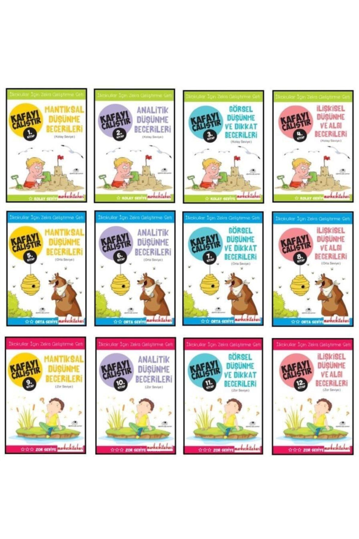 Uğurböceği Yayınları Bilsem Tavsiyeli Kafayı Çalıştır Kolay Orta Zor 12 Kitap