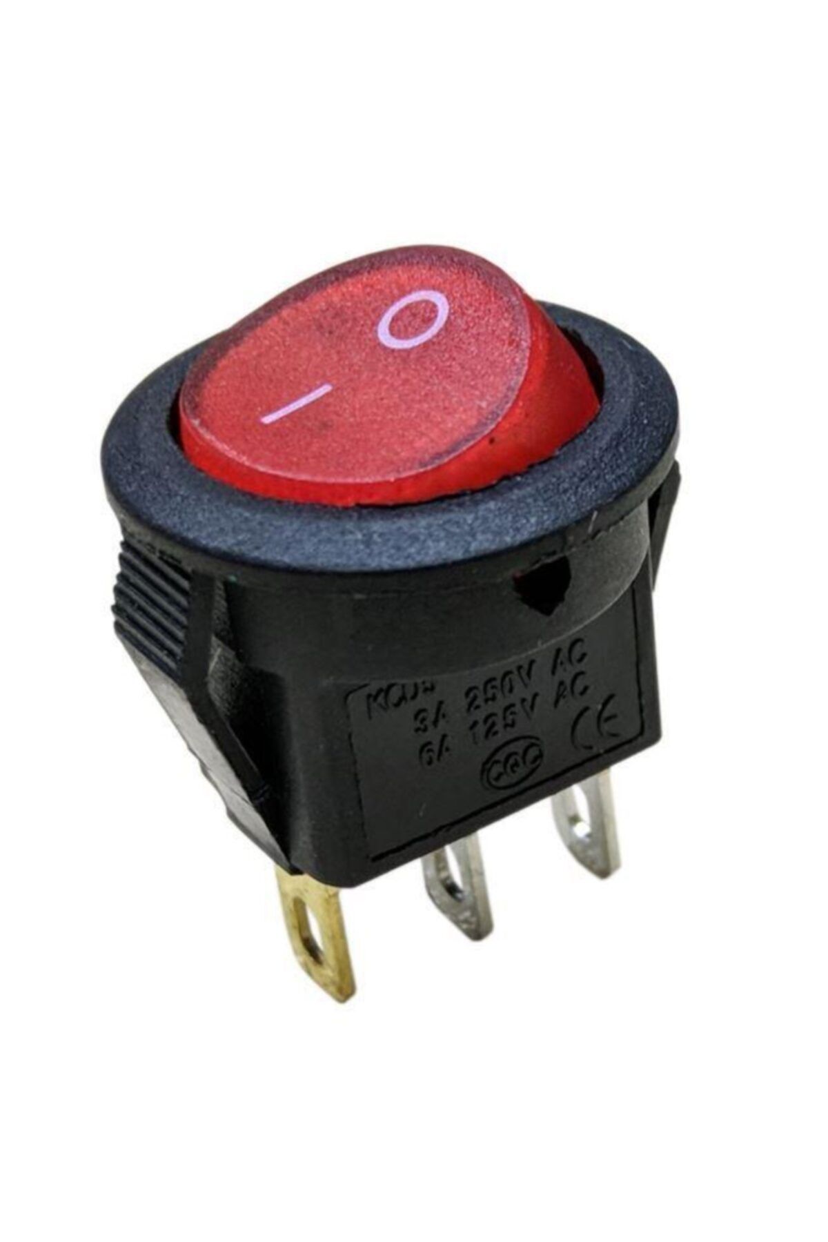 Site Hırdavat Ic-134d Kırmızı Mini Yuvarlak Işıksız Anahtar On/off Switch 3p