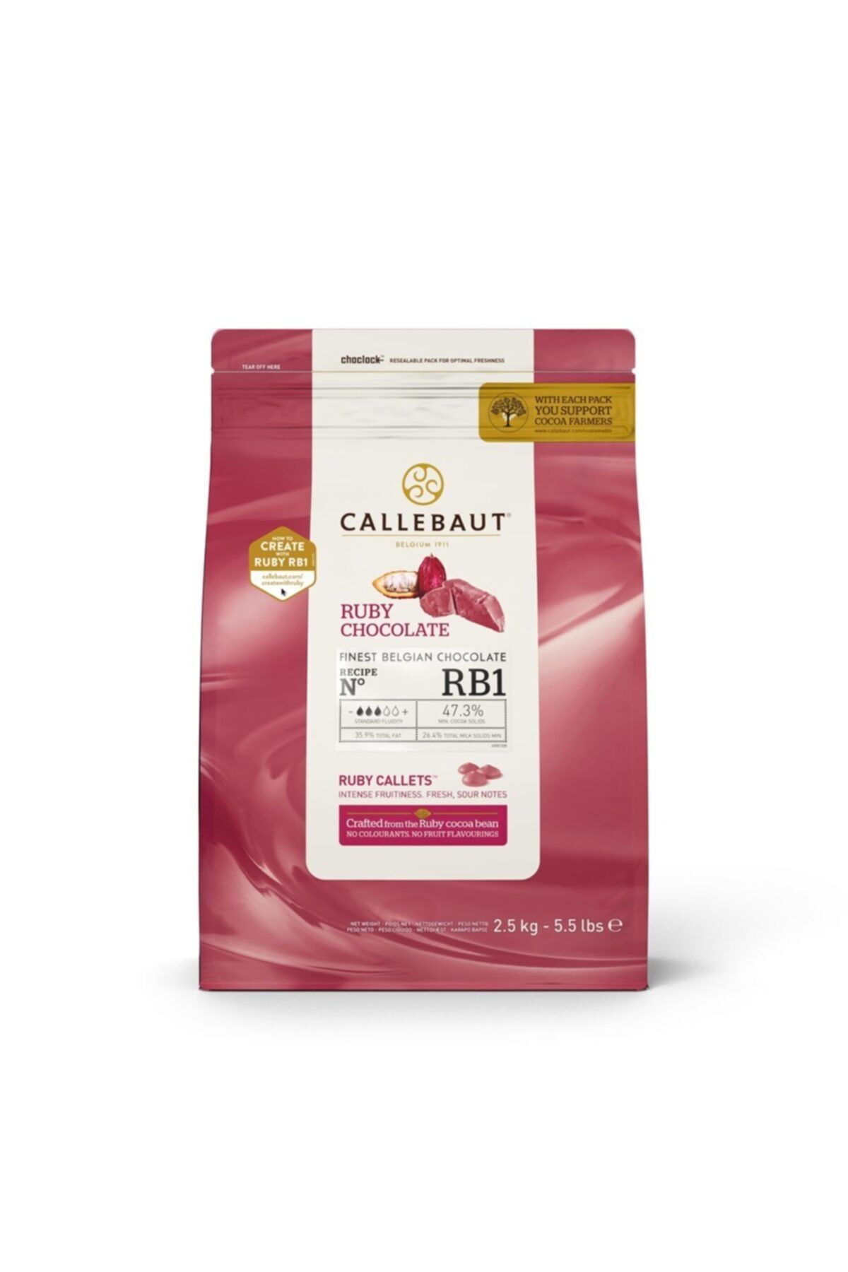 Callebaut Ruby Drop Çikolata 2,5 Kg