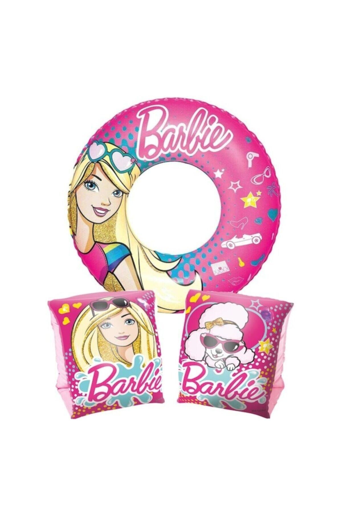 Barbie Lisanslı Deniz Ve Havuz Çocuk Can Simidi Ve Kolluk Yüzme Seti
