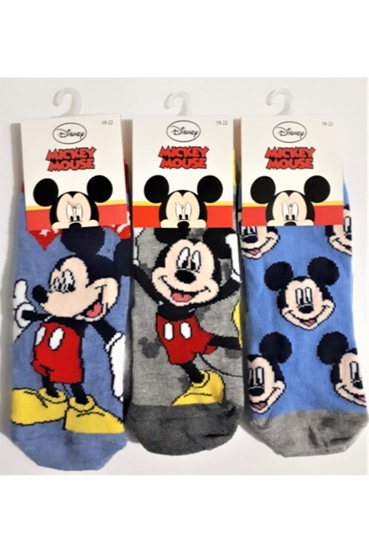 Mickey Mouse Erkek Çocuk Mavi 3 Lü Soket Çorap