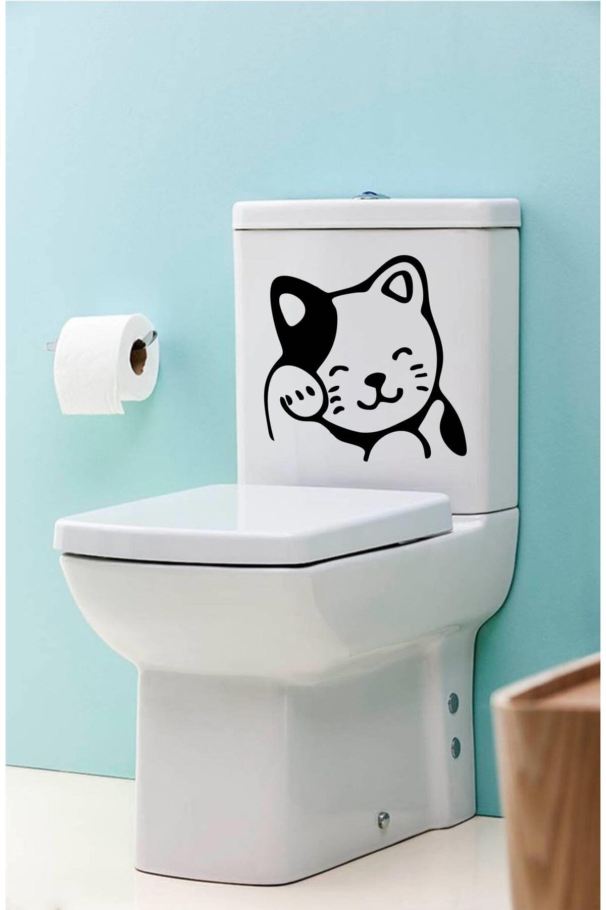 MSticker Sevimli Kedi Eğlenceli Klozet Kapağı Ve Banyo Sticker