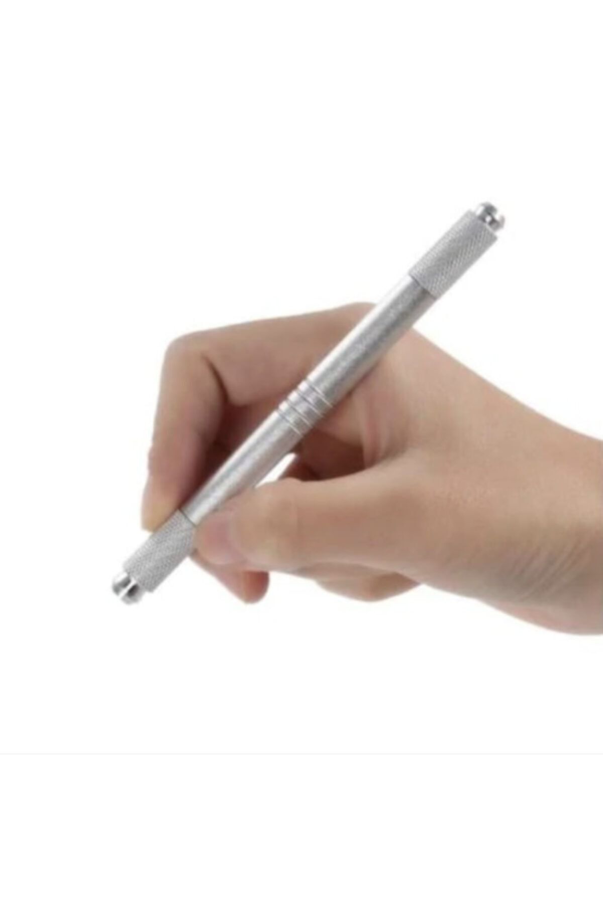ARMONİKONYA Microblading Kalemi Çift Başlı Gümüş Renk Kalıcı Kaş Kalıcı Makyaj Kalemi