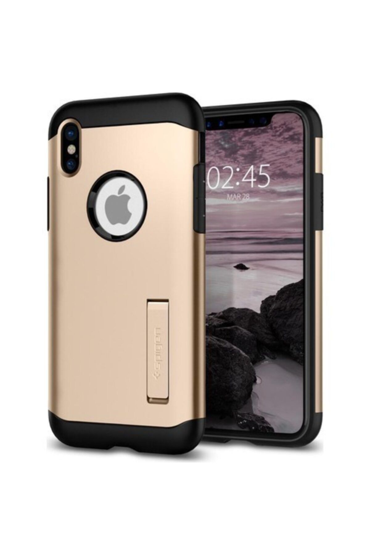 Spigen Apple Iphone Xs / Iphone X Kılıf Slim Armor Champagne Gold