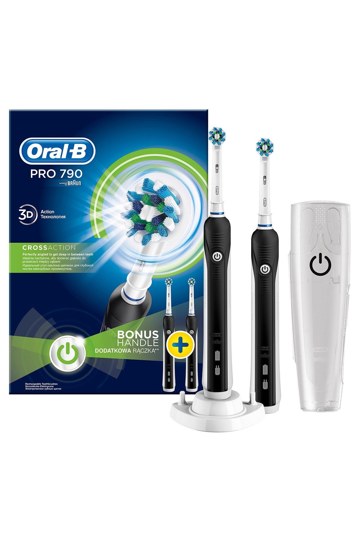 Oral-B Pro 790 Şarj Edilebilir Diş Fırçası Siyah 2'li Avanta