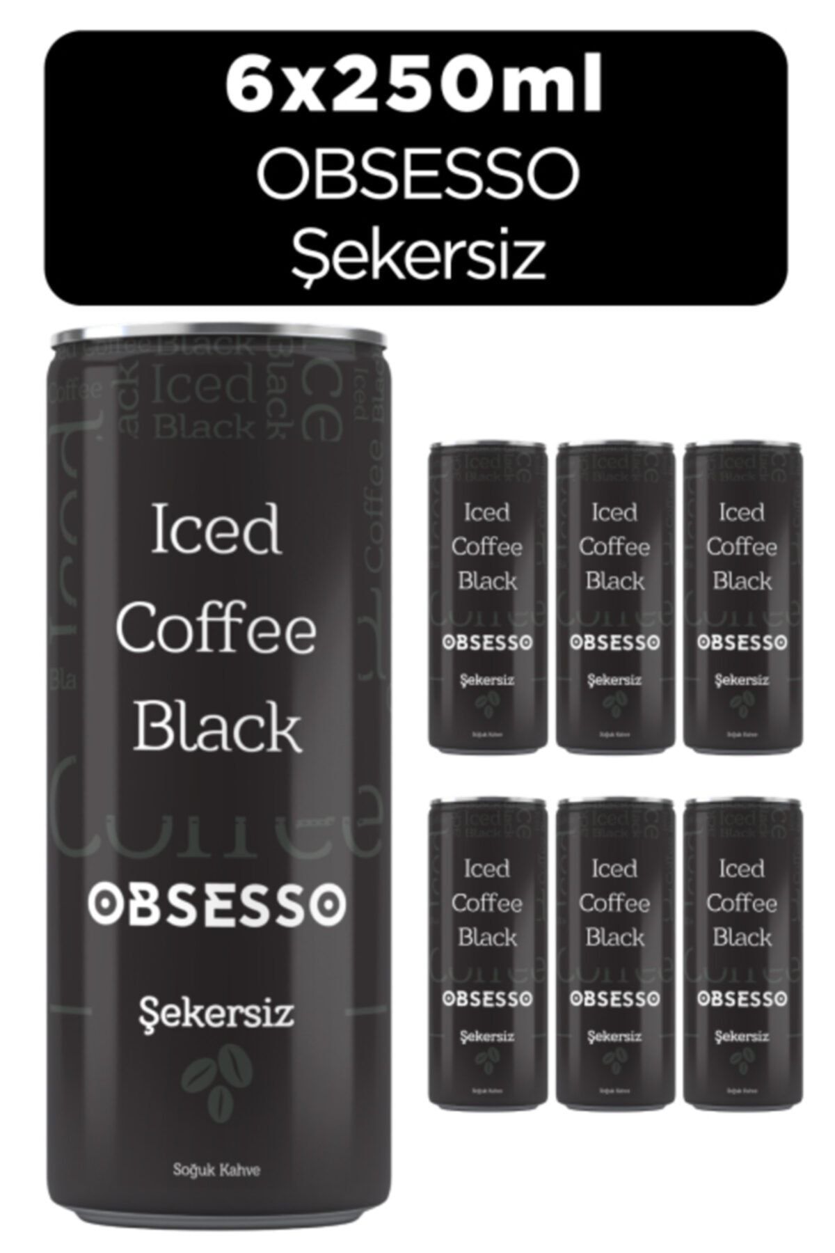 OBSESSO Iced Coffee Black Şekersiz  250ml X 6 Ad.