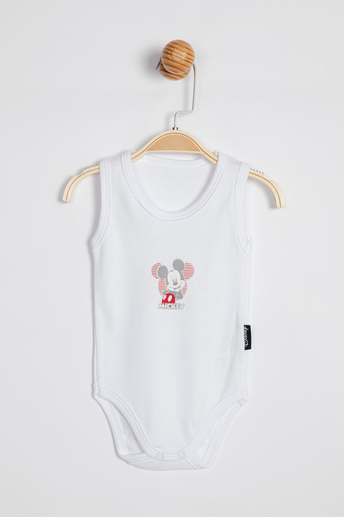 Mickey Mouse Erkek Bebek Beyaz Disney Mickey Askılı Body 15227