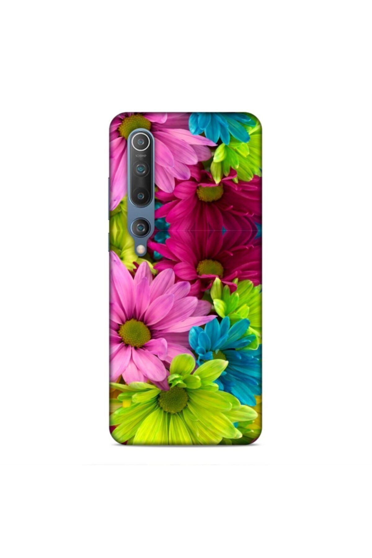 Pickcase Xiaomi Mi 10 Kılıf Desenli Arka Kapak Renkli Çiçekler
