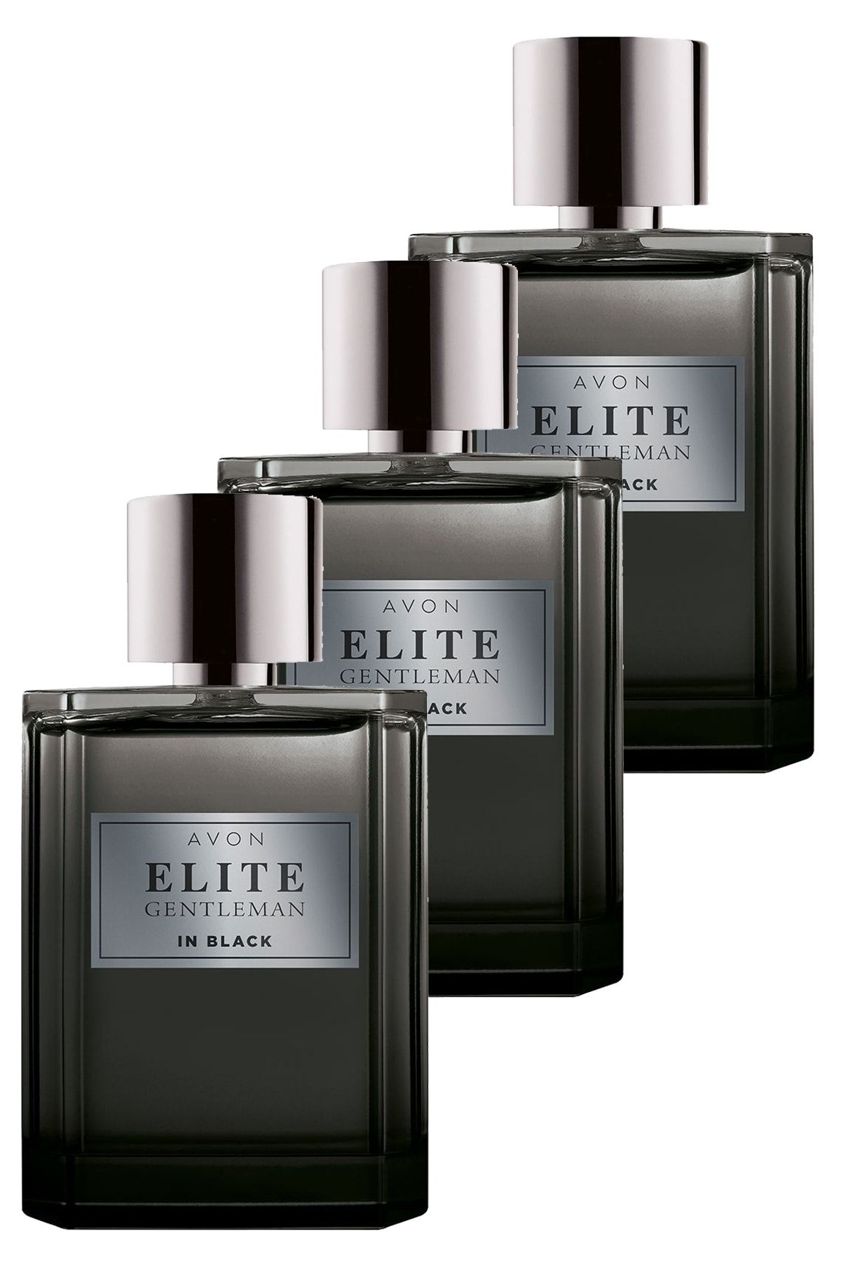 Avon Elite Gentleman in Black Erkek Parfüm Edt 75 Ml. Üçlü Set