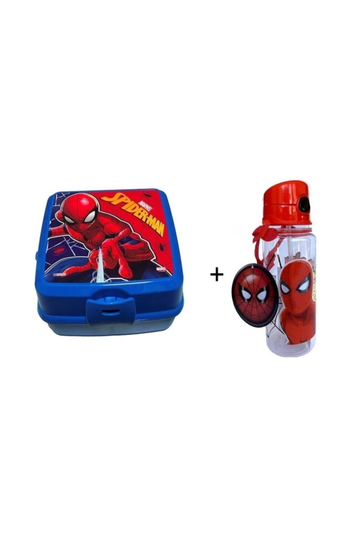 Spiderman Örümcek Adam Beslenme Kutusu Kabı, Şeffaf Suluk Matara