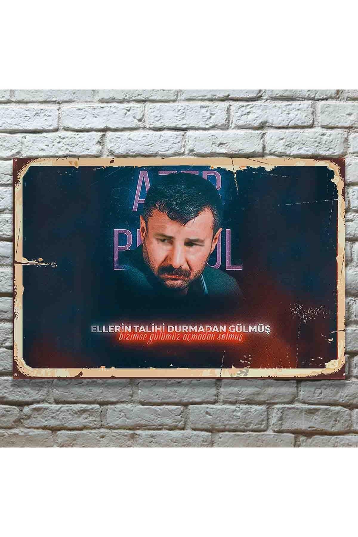 sara dijital baskı Azer Bülbül Retro Tasarım Ahşap Poster