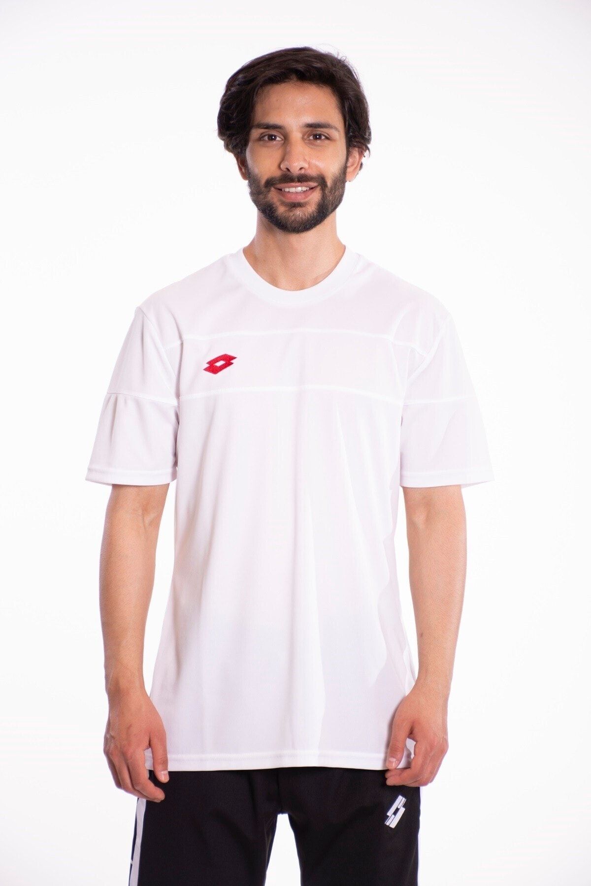 Lotto T-shirt Erkek Beyaz Kırmızı Lucca Tee Pl