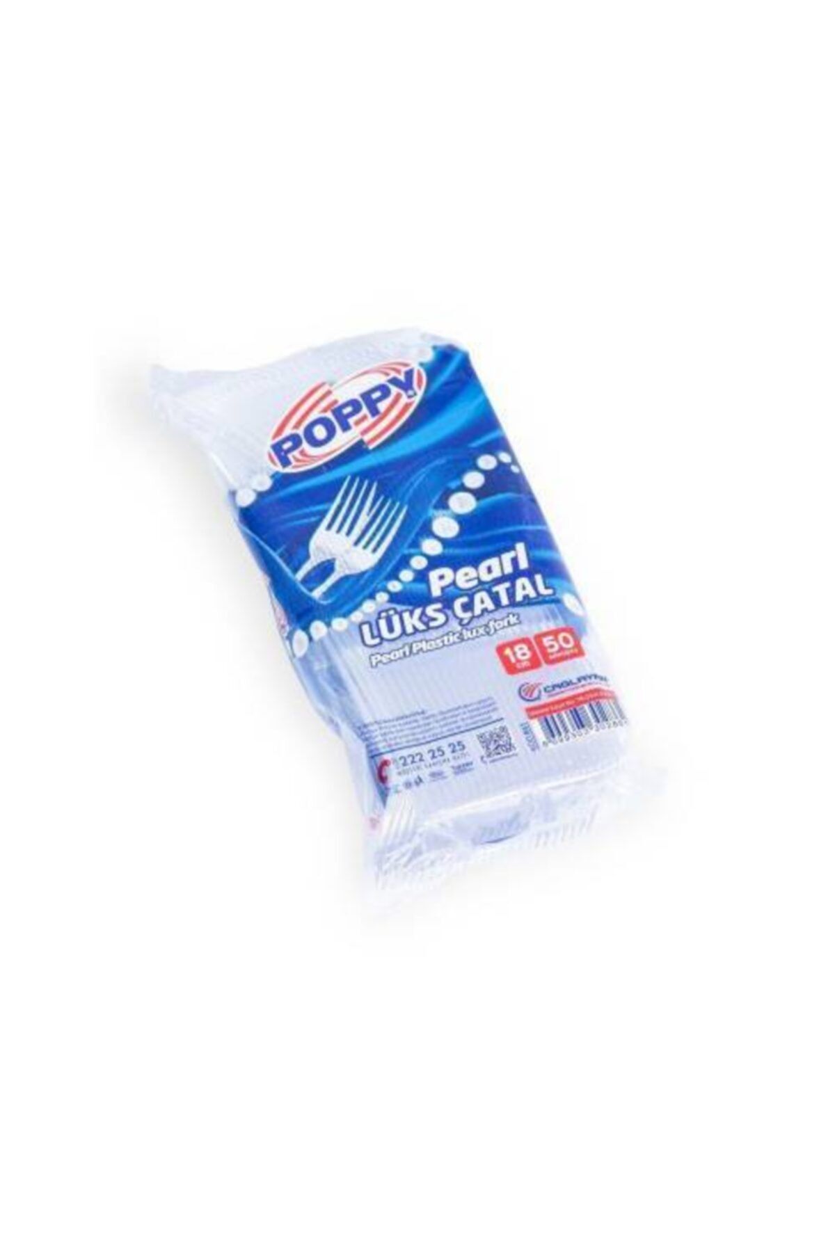 Poppy Plastik Lüks Şeffaf Tek Kullanımlık Çatal / 3000 Adet-koli / 18 Cm.