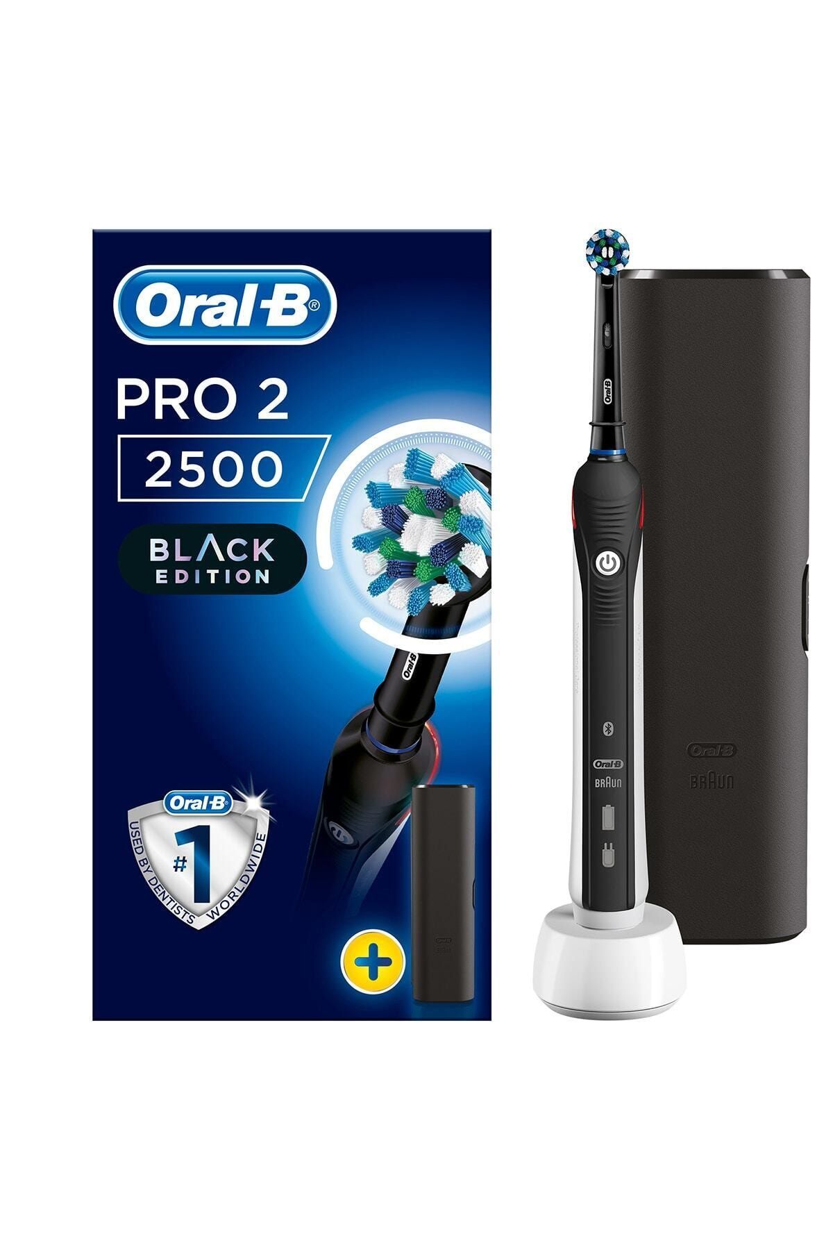 Oral-B Pro 2500 Şarj Edilebilir Diş Fırçası Cross Action Siyah Seyahat Kabı