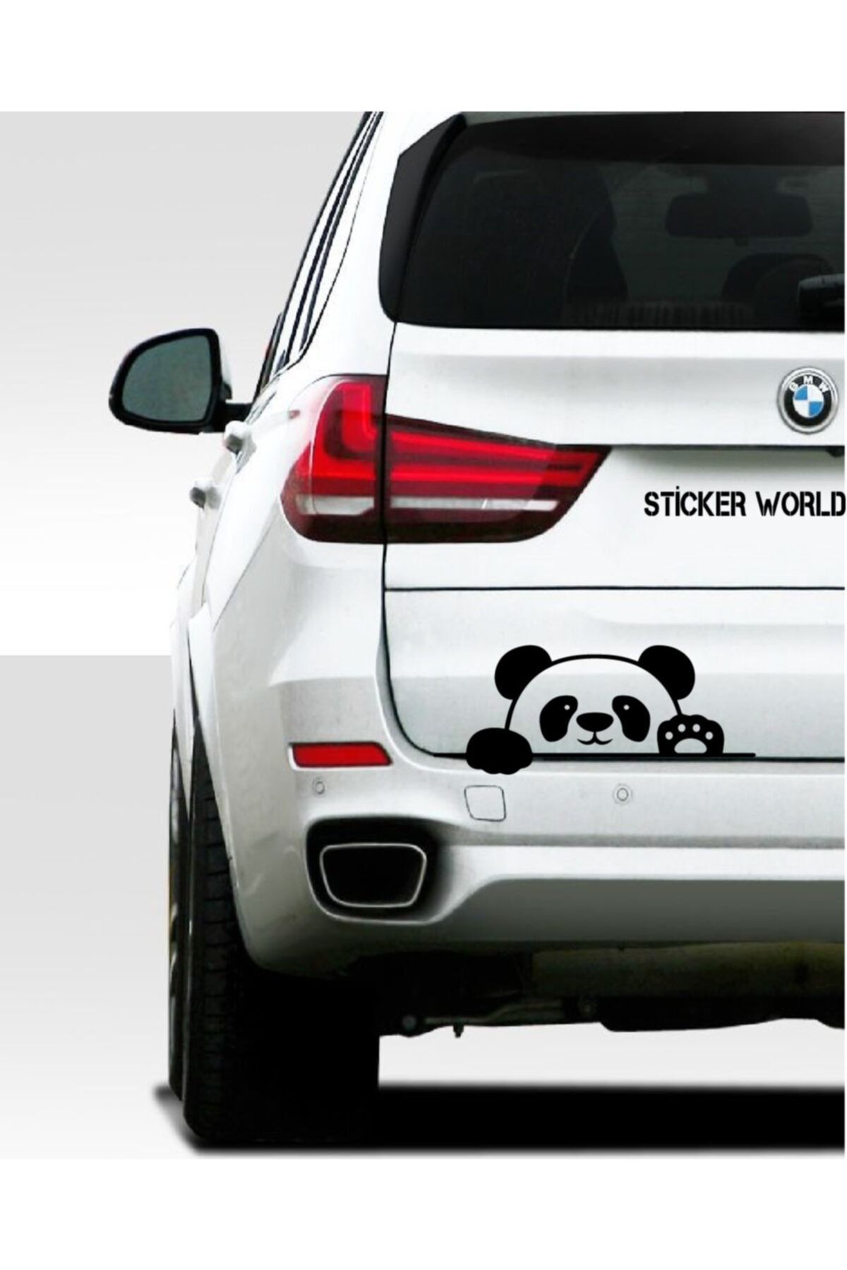 Sticker World Bagajdan Bakan Panda Sticker 20*8.5 Cm Siyah