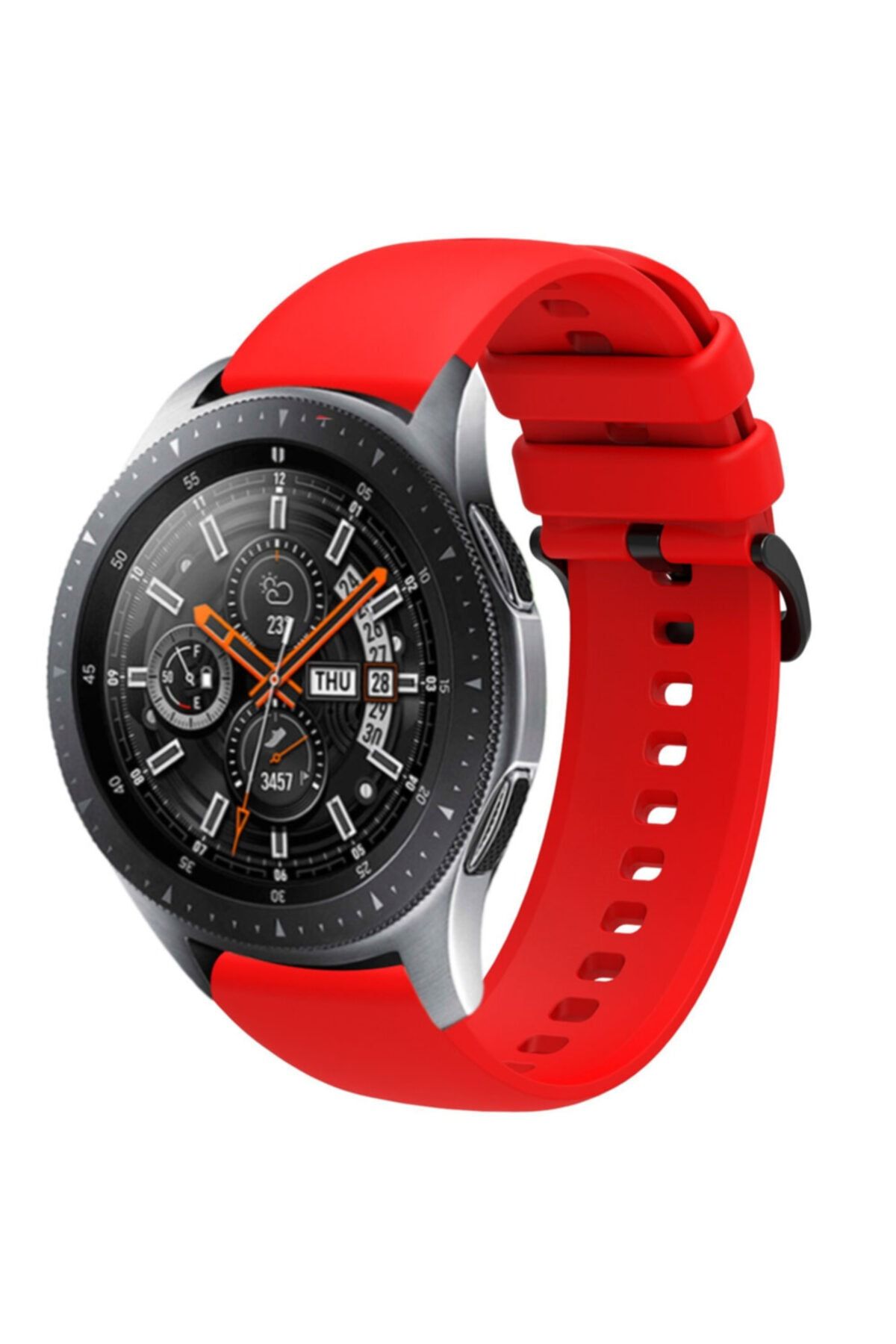 Coverzone Samsung Galaxy Watch 4 Classic 46 Mm (22mm) Kayış Termoplastik Perforated Kordon Kırmızı