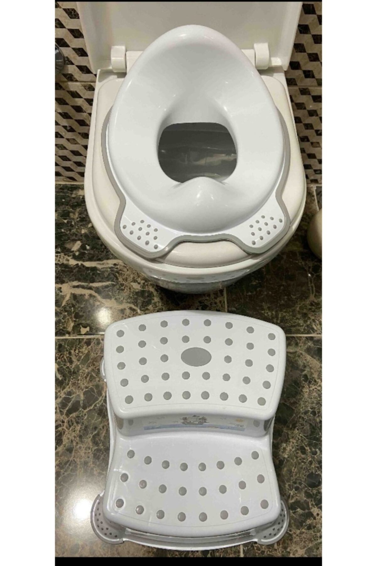 KADİRCE Kaydırmaz Çift Basamak Çocuk Basamak Çocuk Klozet Adaptörü Tuvalet Alıştırma 2li Set