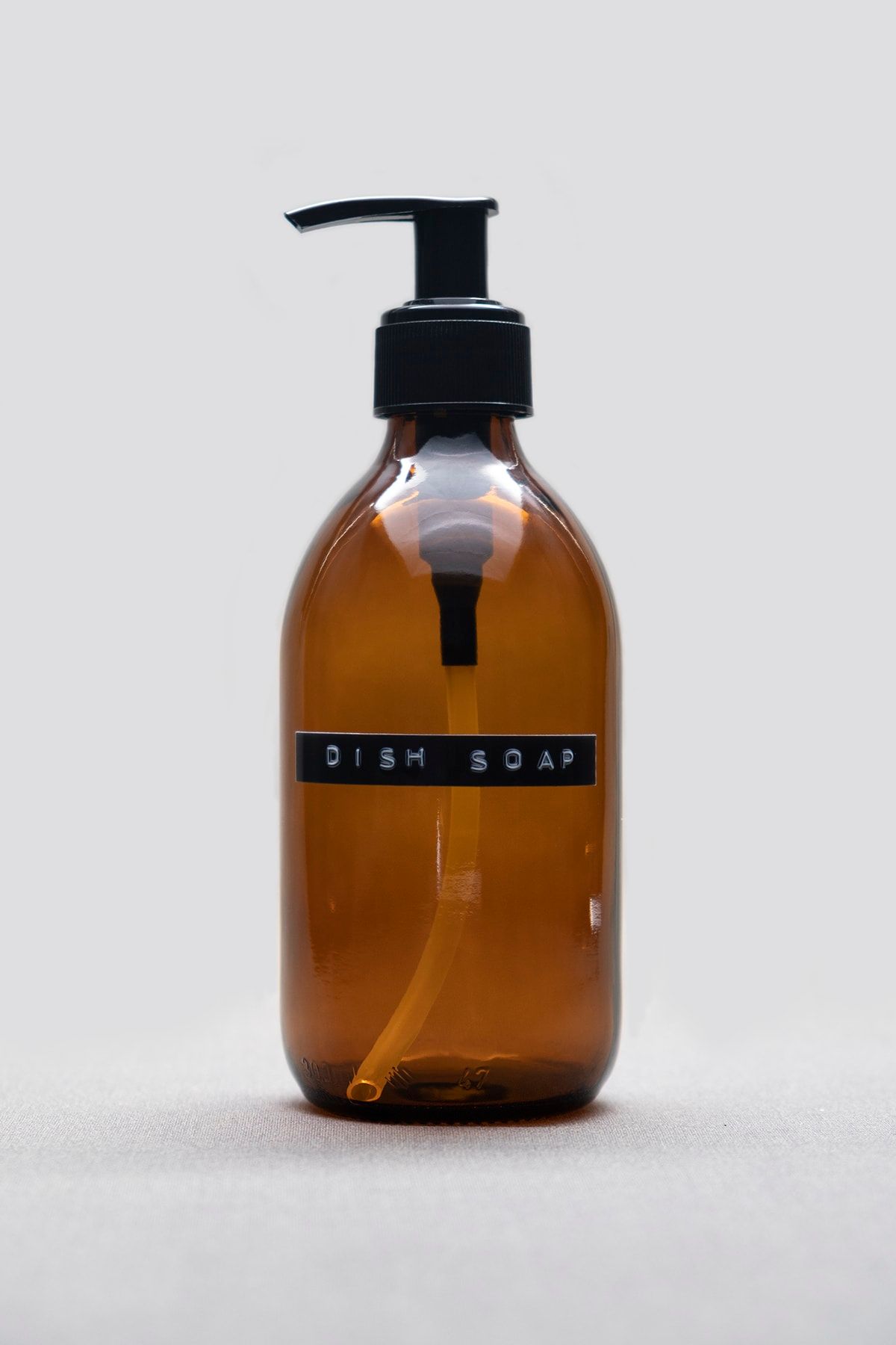 TriChi Design 300ml Amber Cam Sıvı Sabunluk Retro Tasarım 3d Dish Soap Etiket