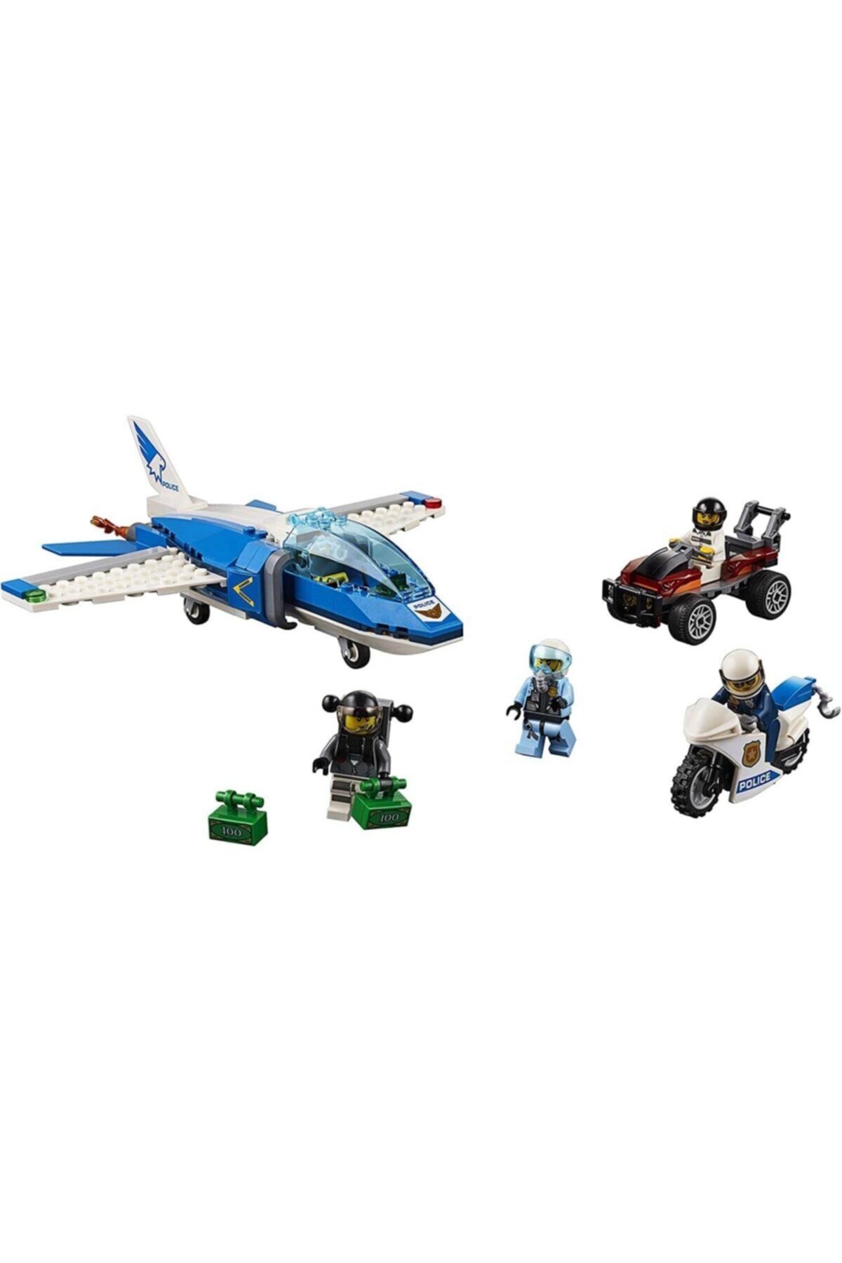 LEGO Unisex Çocuk Mavi City Police Gökyüzü Polisi Paraşütle Tutuklama 60208