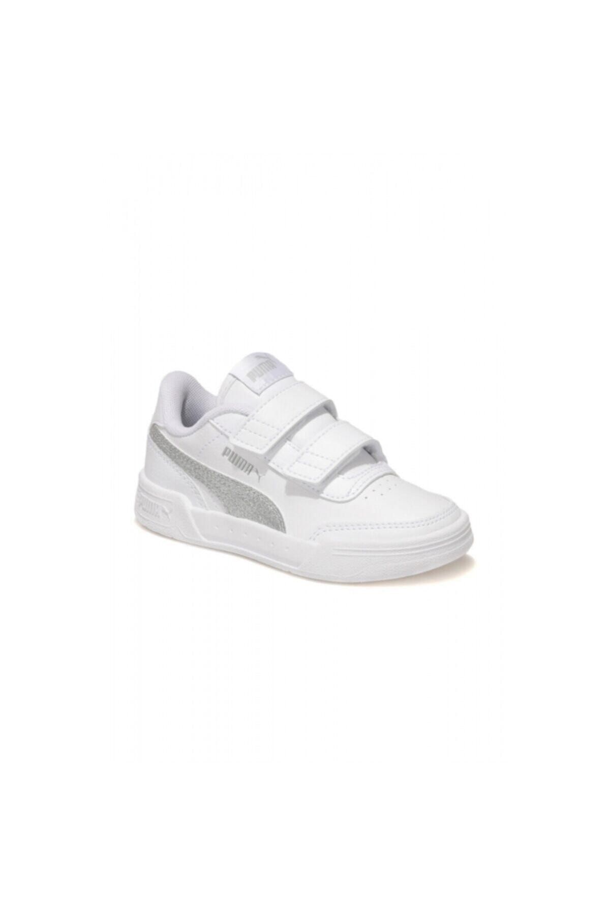 Puma CARACAL GLITTER V PS Beyaz Kız Çocuk Sneaker Ayakkabı 101085356