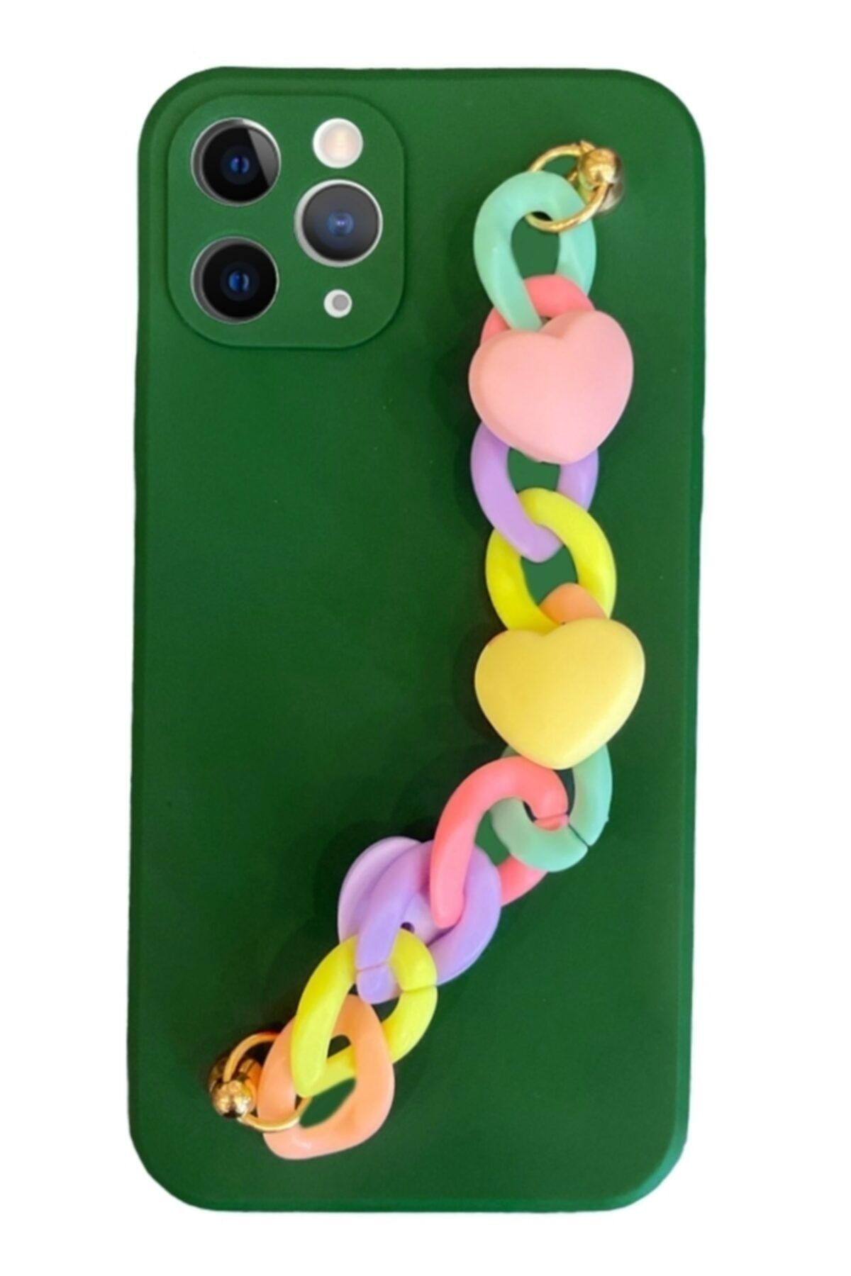 Mobilcadde Iphone 11 Pro Max Bilek Askılı Zincirli Kamera Korumalı Yeşil Kılıf