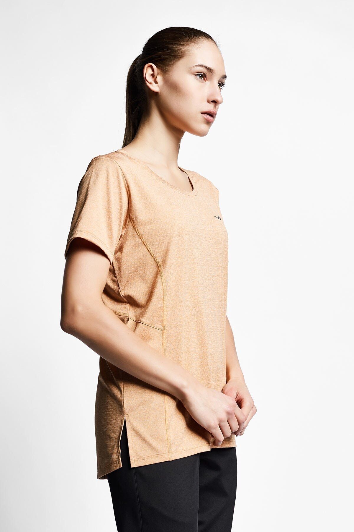 Lescon Kadın Karamel Kısa Kollu T-shirt