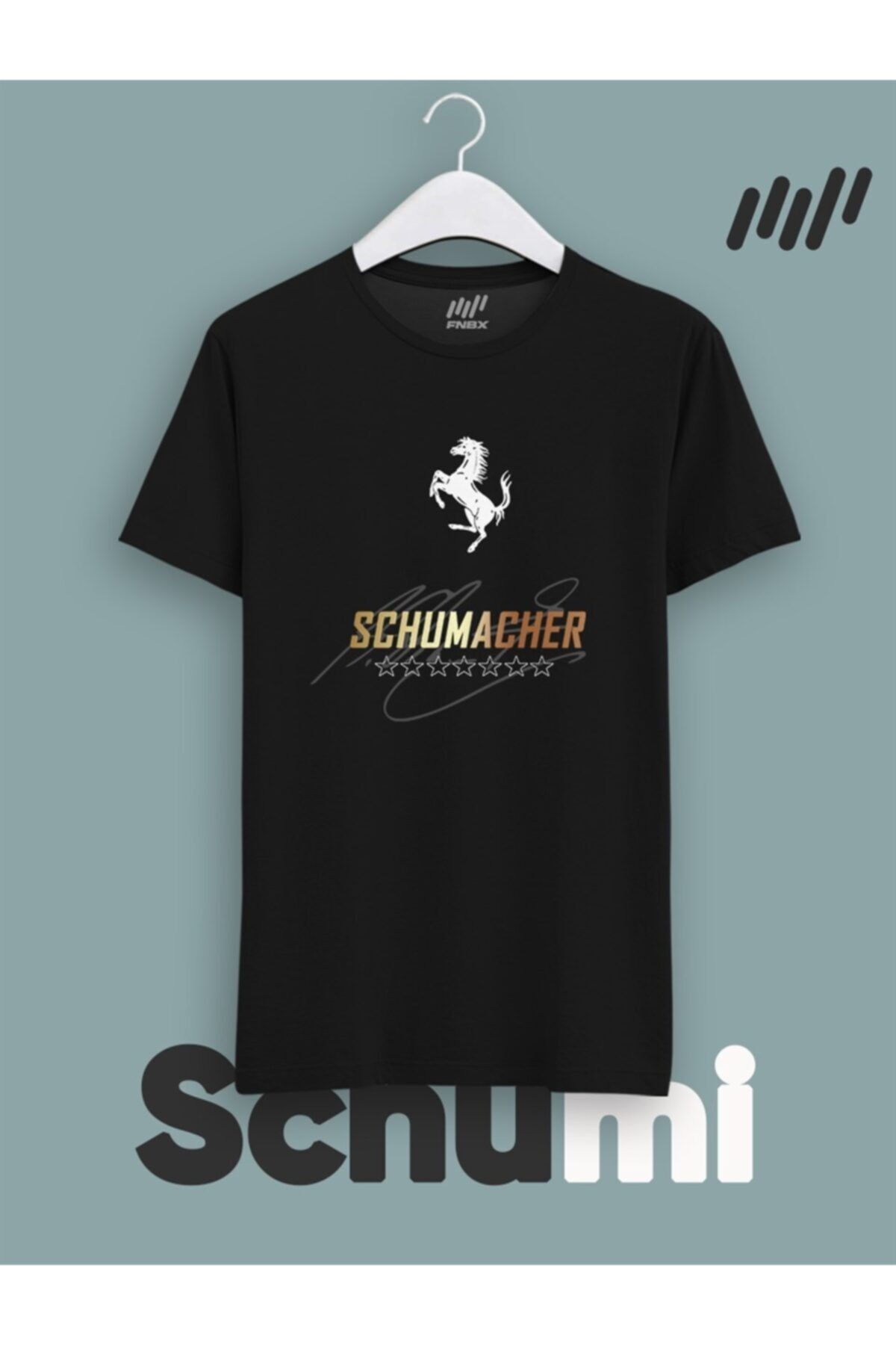 FANBOX SHOP Michael Schumacher Premium Altın Parlak T-shirt