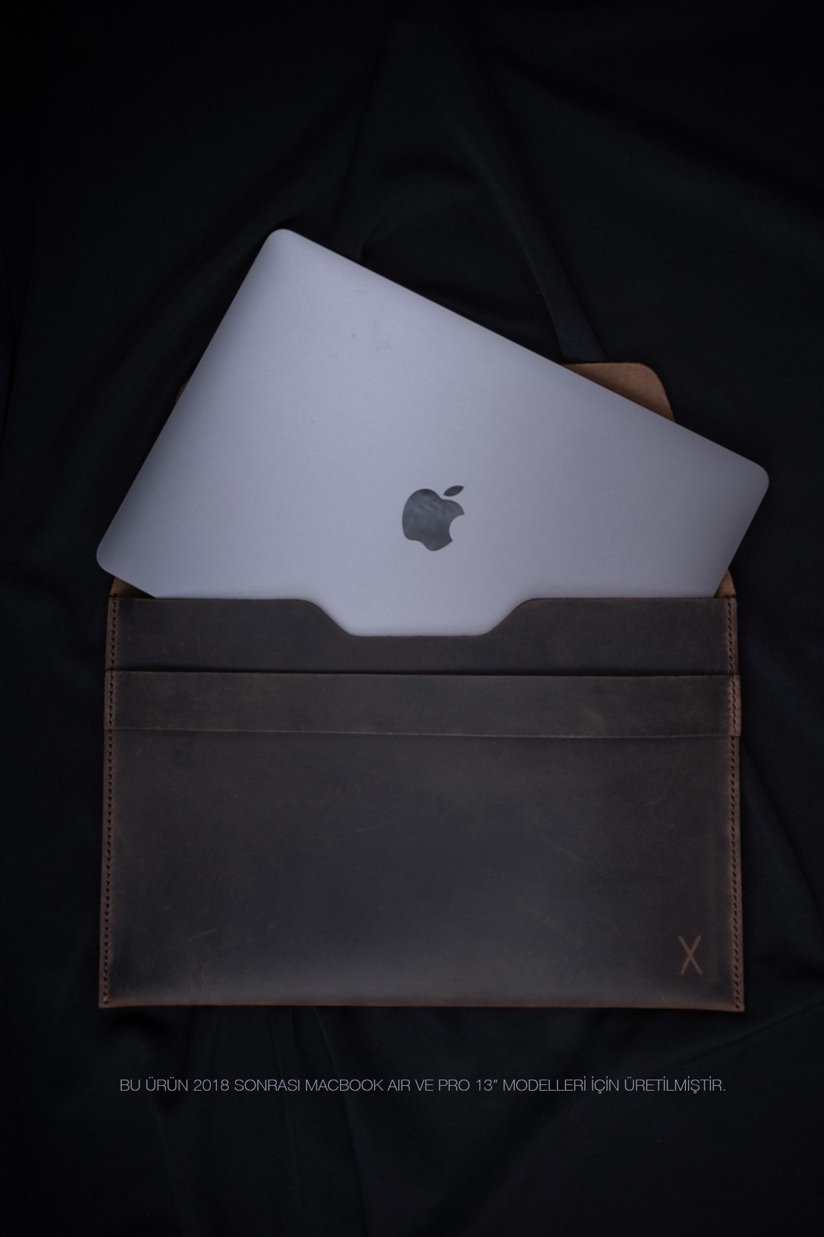 minimal X design Deri Macbook Kılıfı - Macbook Air & Pro 13 - Gerçek Deri & El Yapımı - Minimalist Tasarım