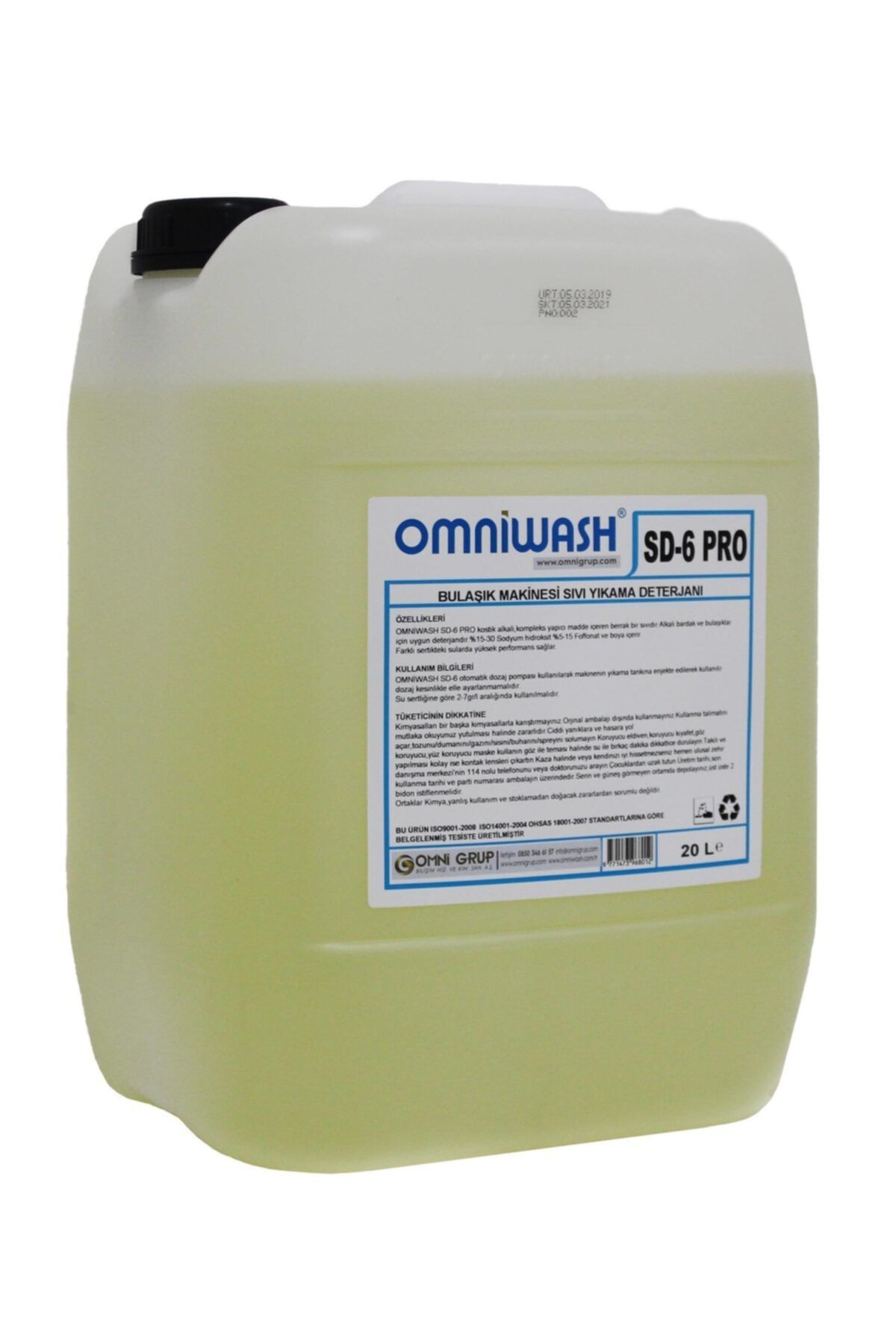 Omniwash SD-6 Pro 23,3 Kg Endüstriyel Bulaşık Makine Deterjanı