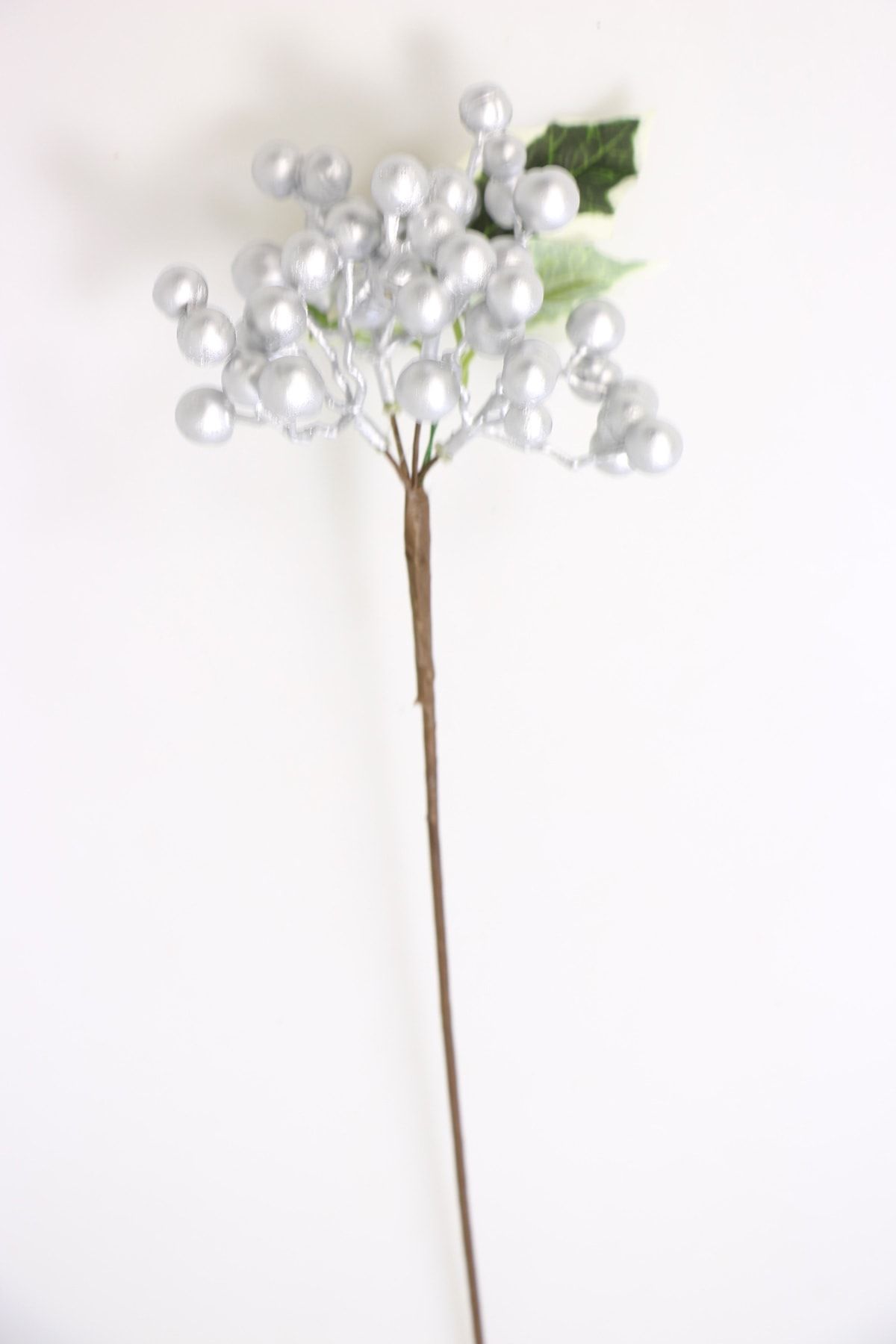 Yapay Çiçek Deposu Yapay Bodur Dal Kokina 44 Cm Gümüş