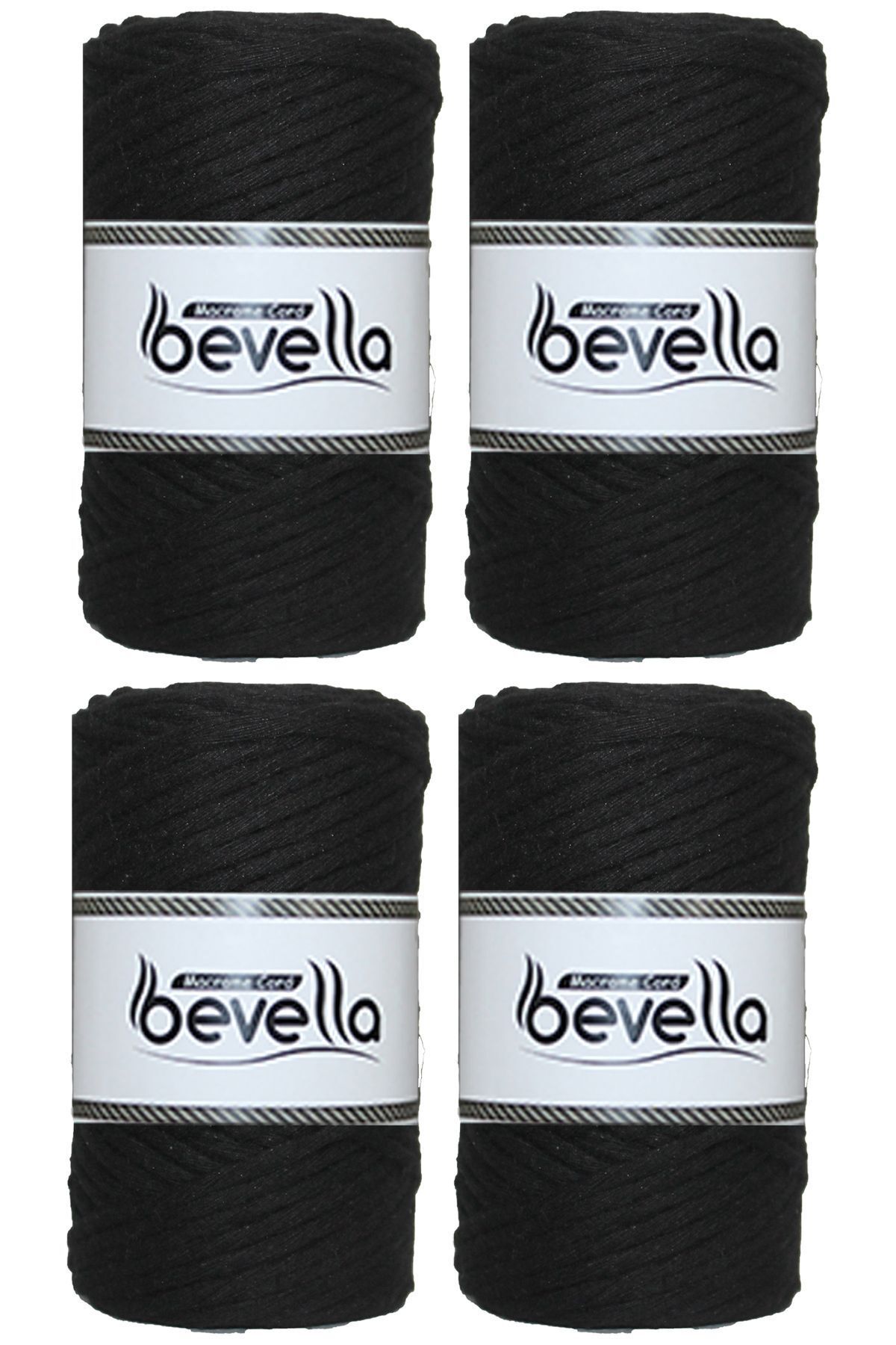 Bevella Macrame Cord Taranan Makrome İpi Tek Büküm Taranabilir 3 mm ip Pamuk Makrome ipleri 1 kg (4X250 gr)