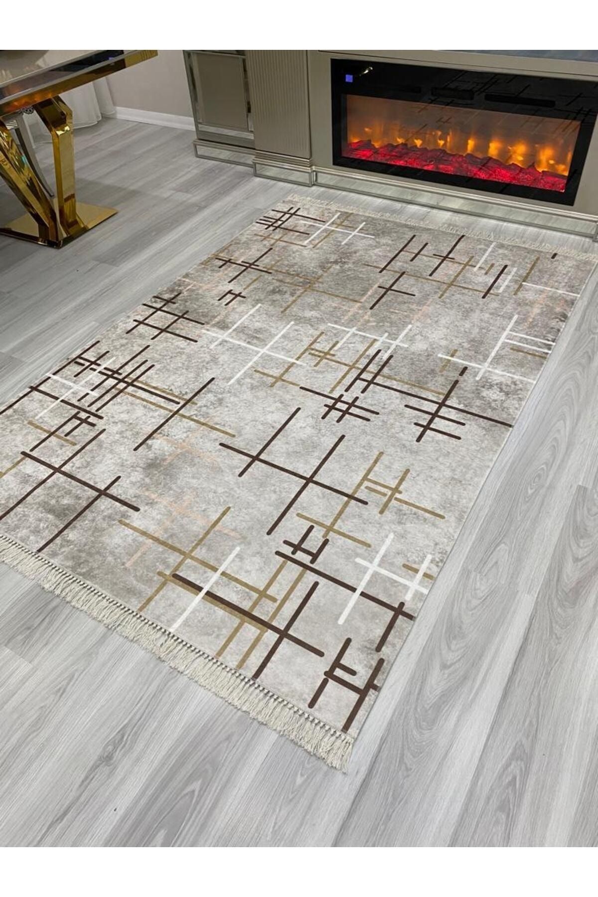 ALLGELSİN DİJİTAL BASKI YIKANABİLİR KAYMAZ TABAN HALI ALTI METREKARE SALON OTURMA ODASI HALISI 200x300cm 6m2