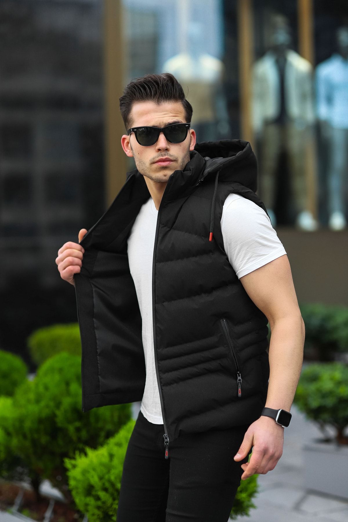 Boymen Su Geçirmez Erkek Çıkarılır Kapüsonlu Yelek