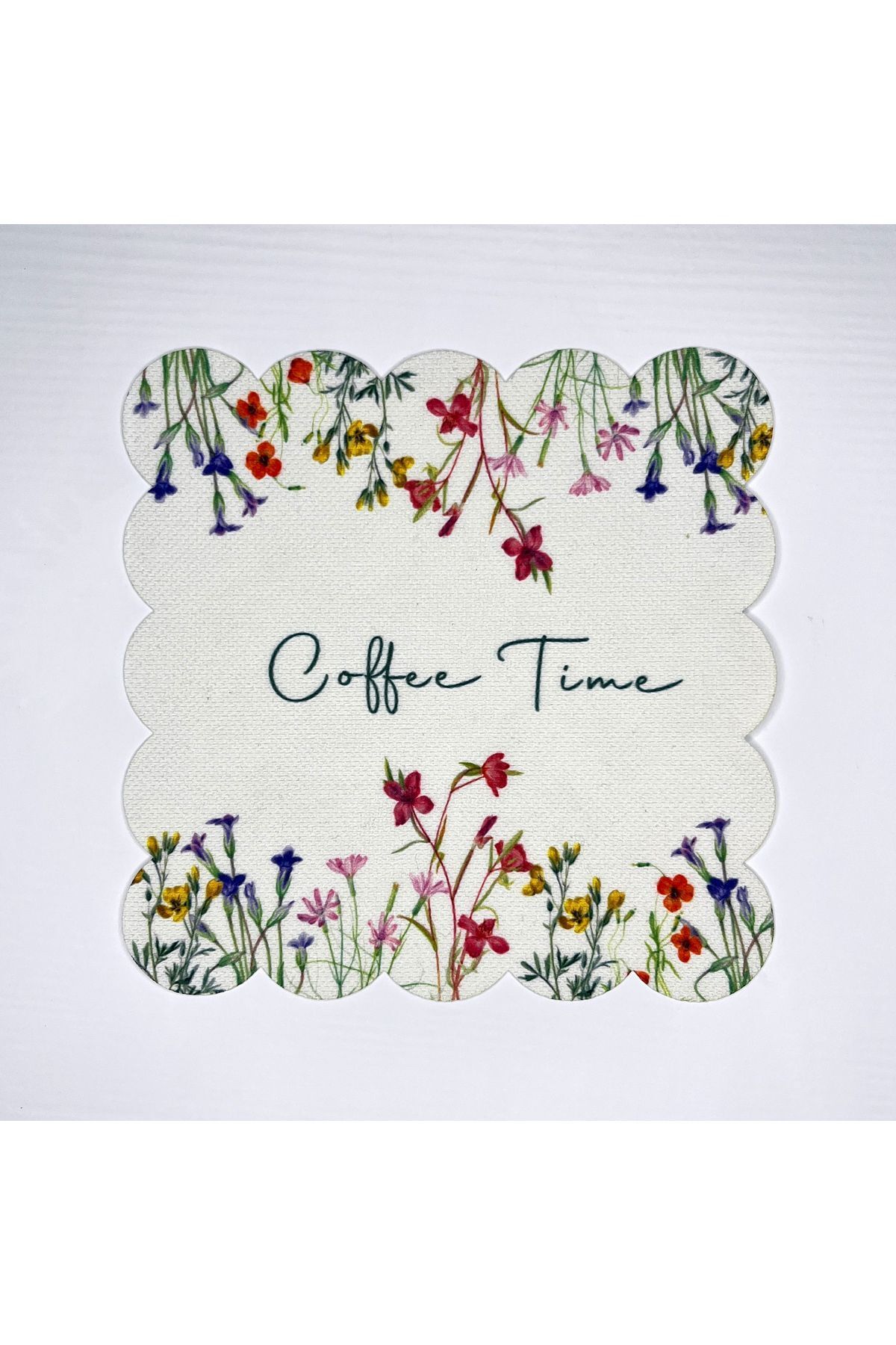 DECO Kır Çiçekleri Coffee Time Desenli Dijital Baskılı Kokteyl Peçetesi Yıkanabilir Lazer Kesimli