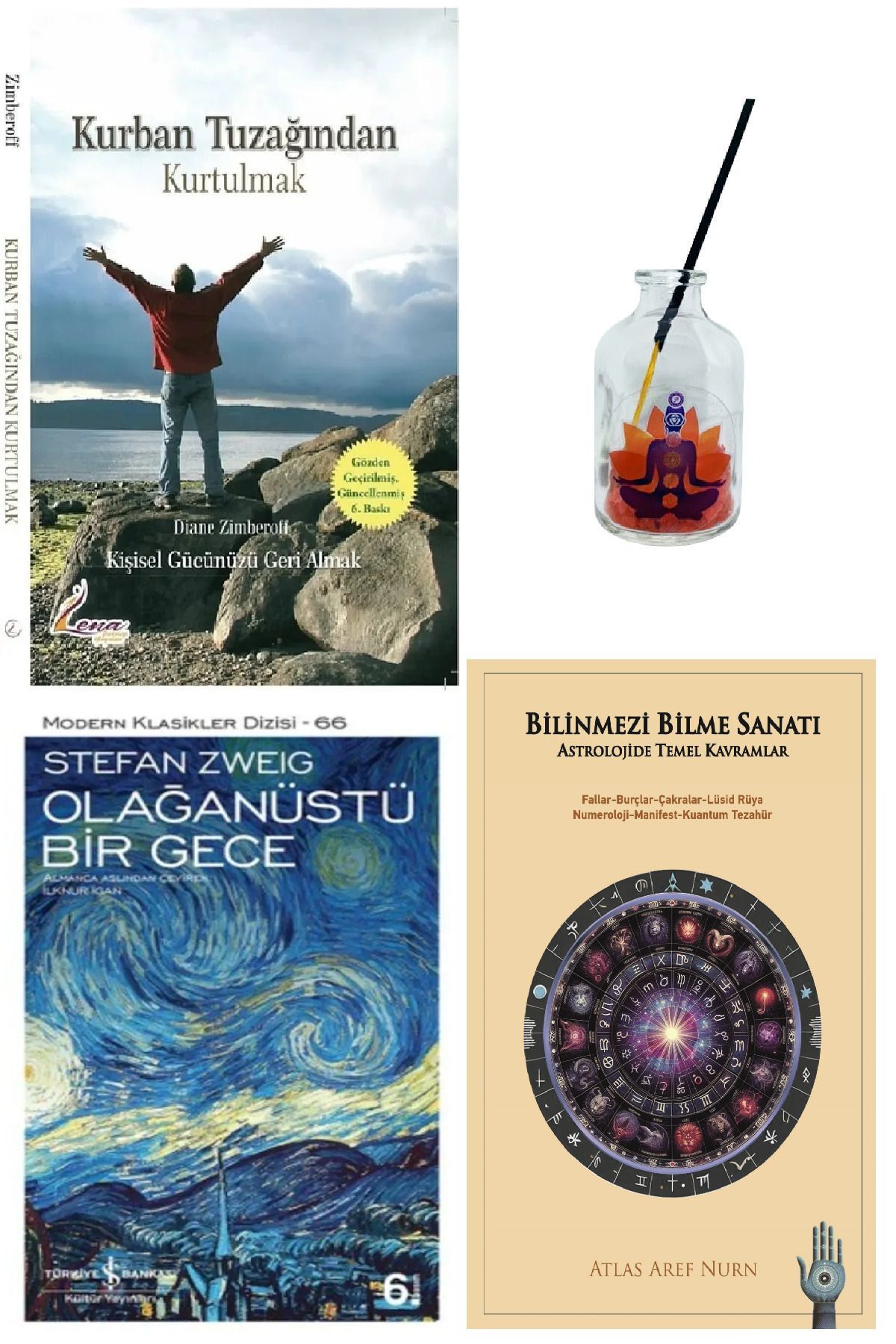 Türkiye İş Bankası Kültür Yayınları Kurban Tuzağından Kurtulmak + Bilinmezi Bilme Sanatı (Astroloji)+ Olağanüstü Bir..+ Çakra Tütsülük
