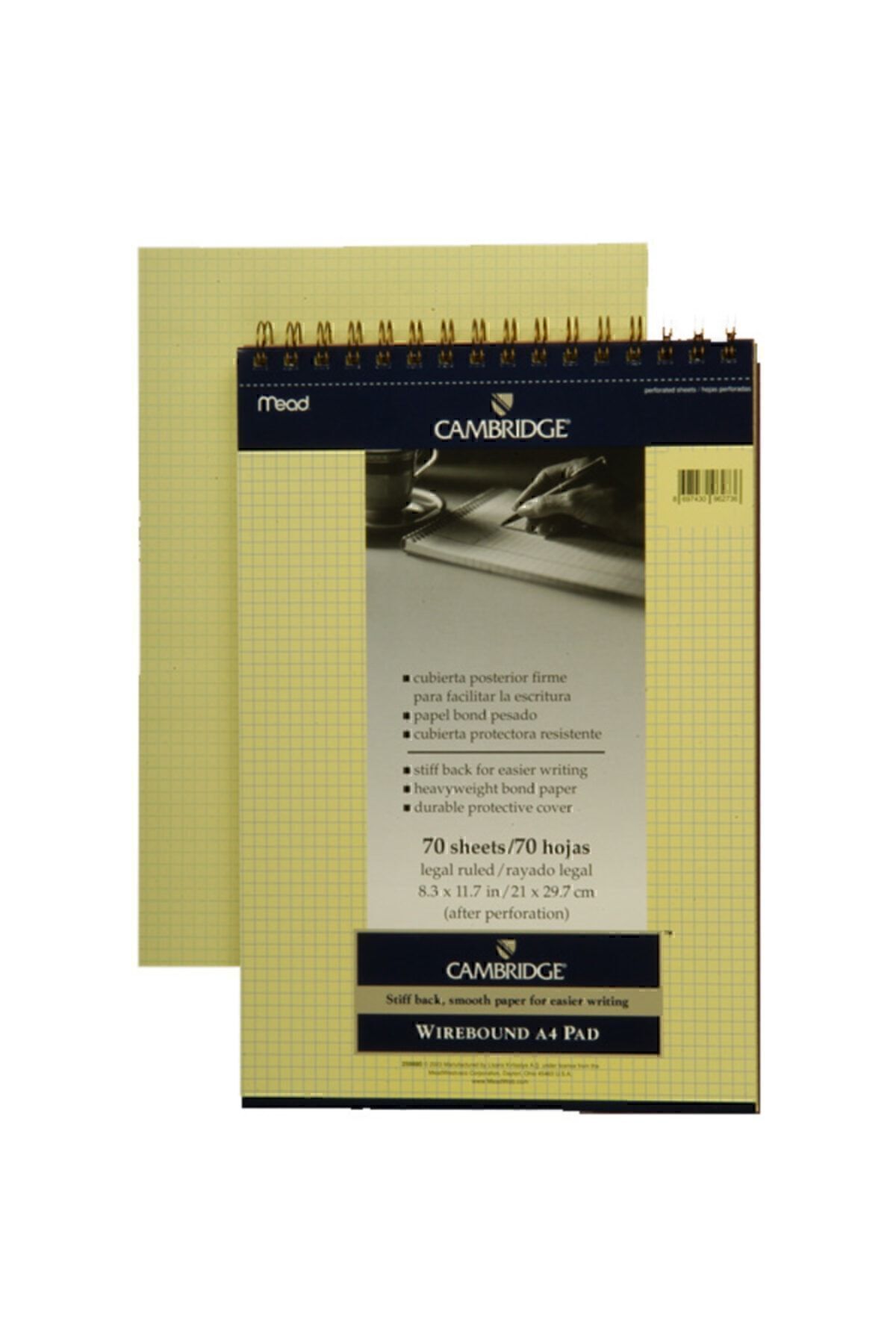Mead A4 70 Yaprak Kareli Defter  Sarı