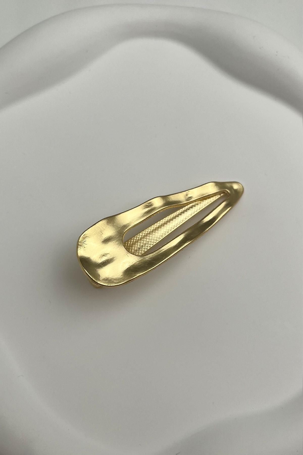 Modex Altın Rengi Kıvrımlı Metal Yan Toka (Ölçü:6,5cm)